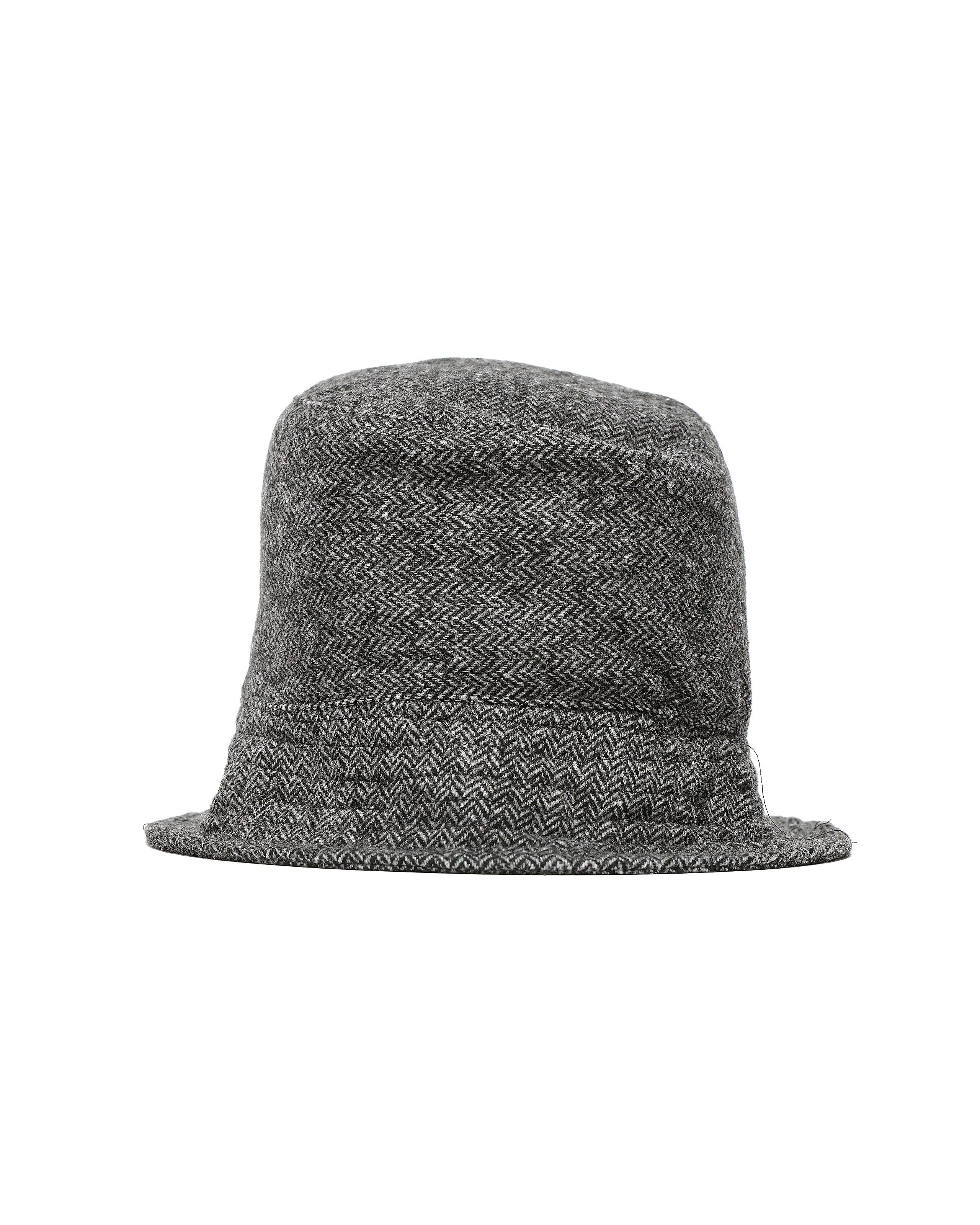 Bucket Hat - Grey Poly Wool Herringbone