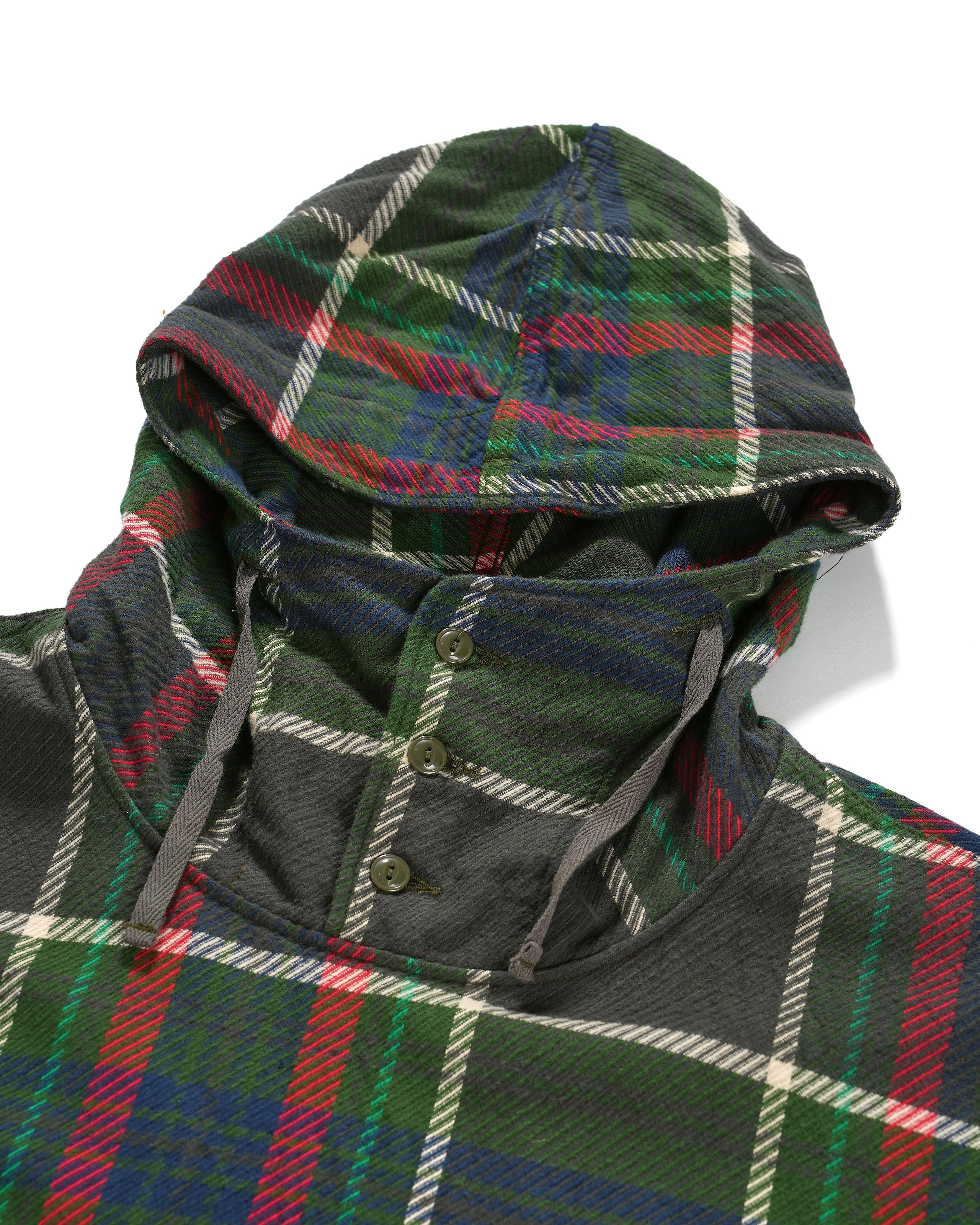 Cagoule Shirt - Olive Cotton Heavy Twill Plaid