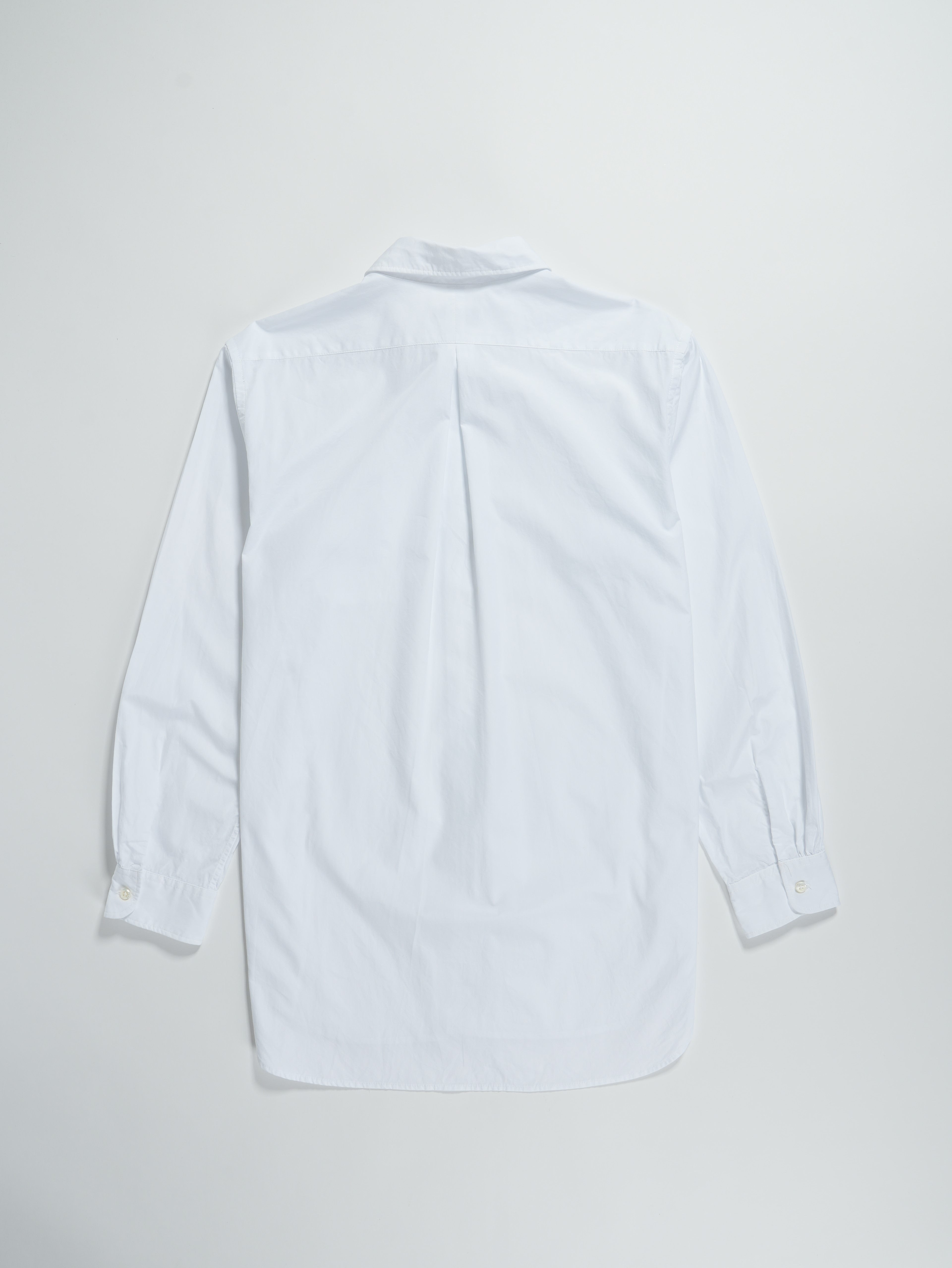 Rounded Collar Shirt - White 100's 2Ply Broadcloth