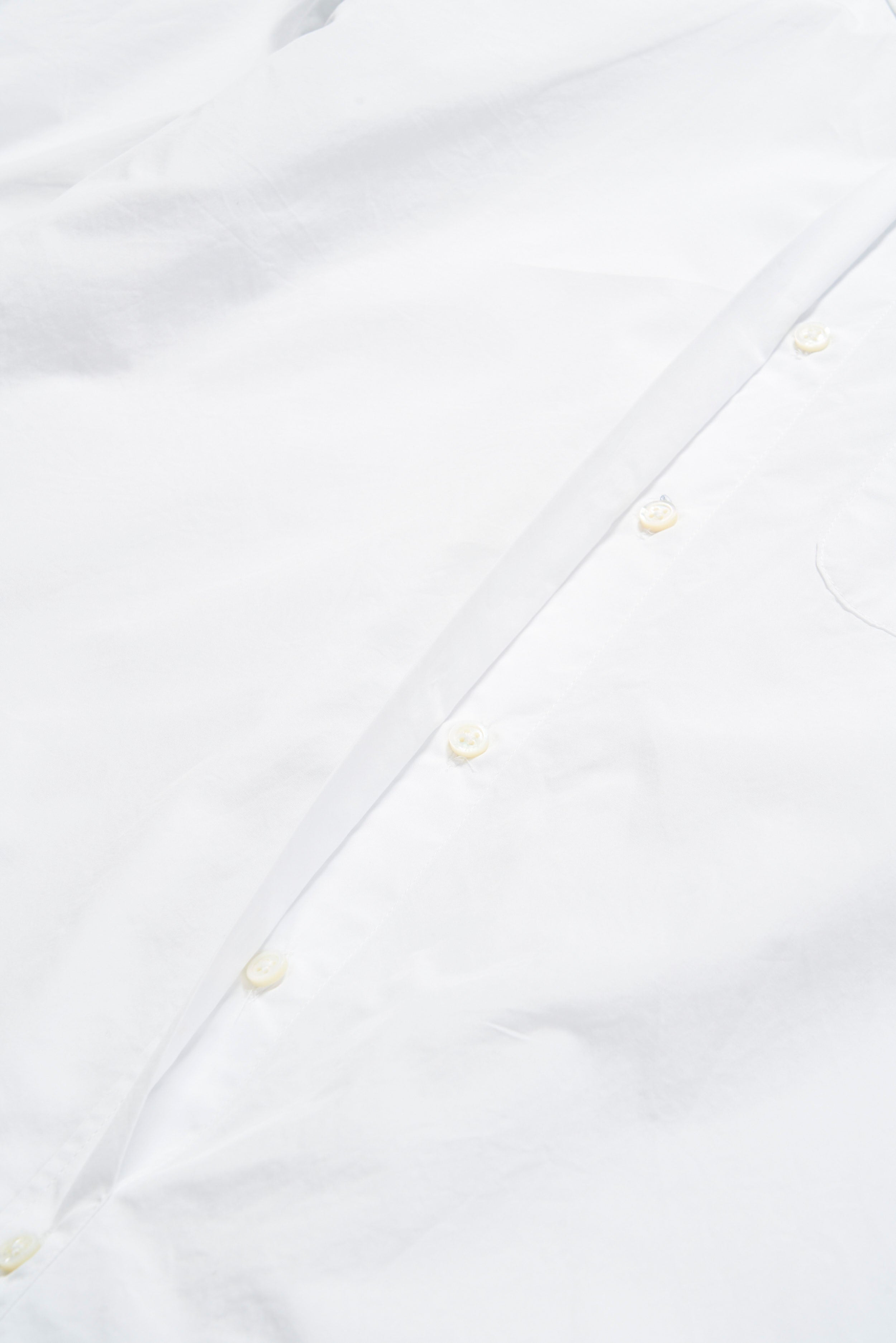 Rounded Collar Shirt - White 100's 2Ply Broadcloth