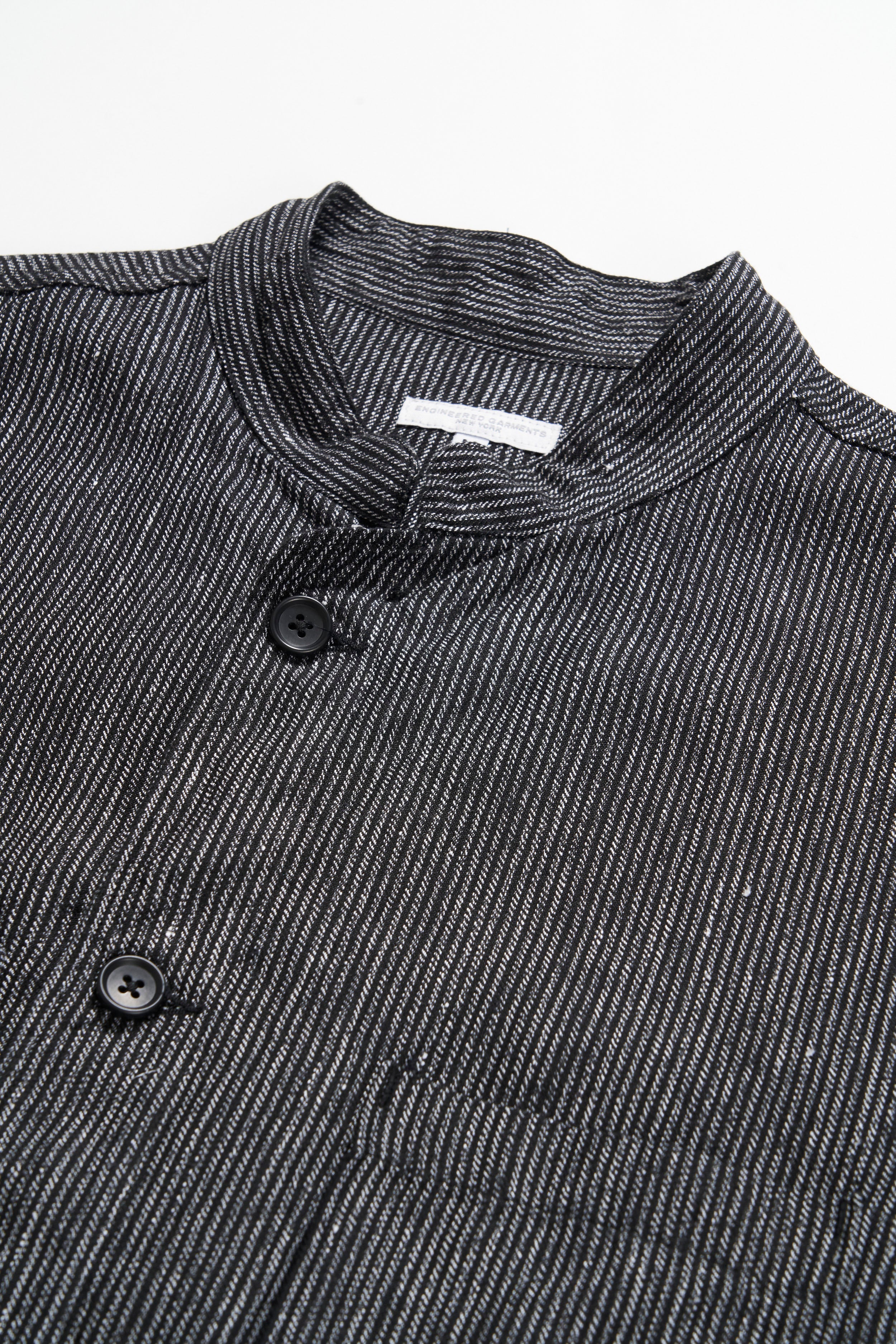 Dayton Shirt - Black / Grey Linen Stripe