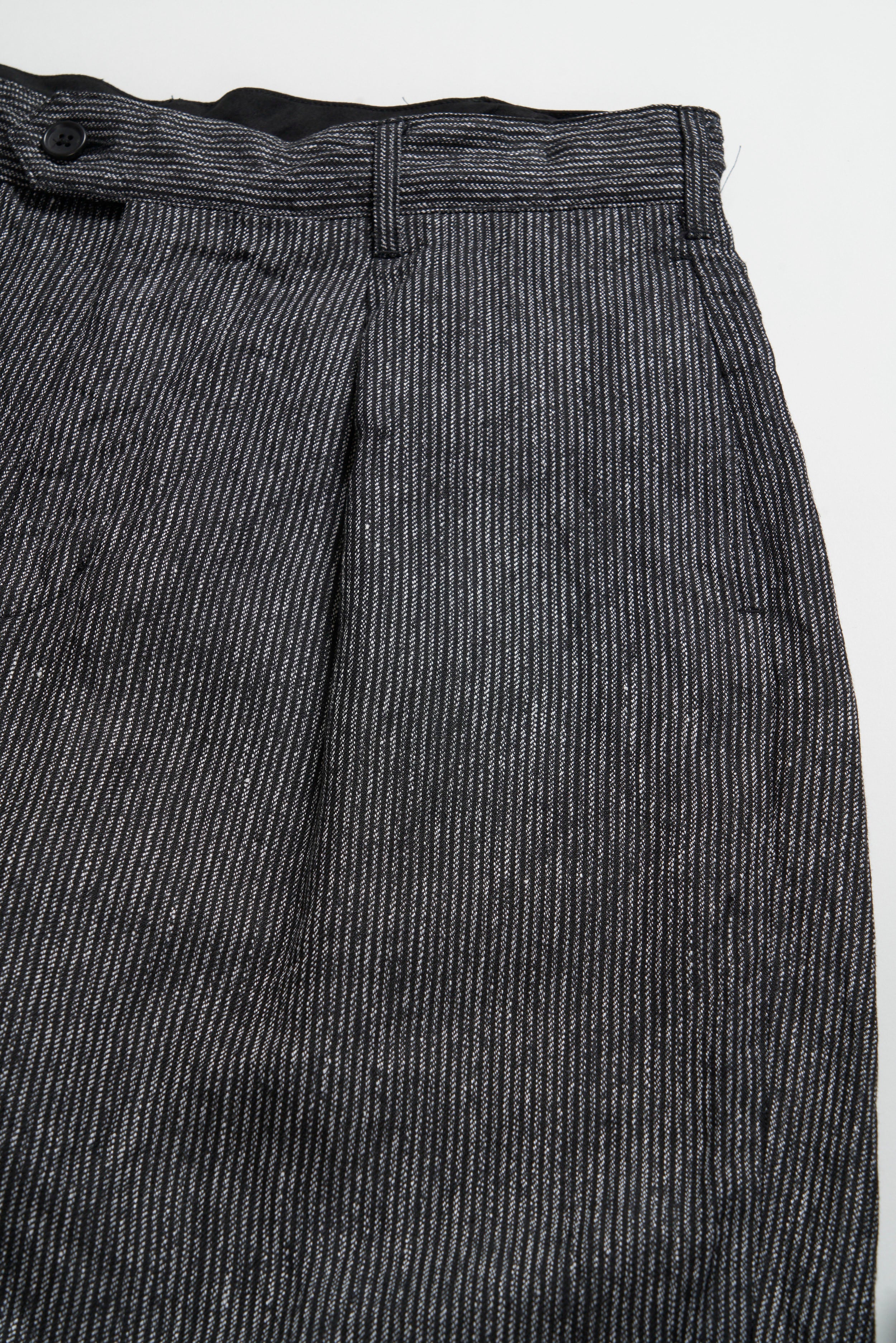 Carlyle Pant - Black / Grey Linen Stripe