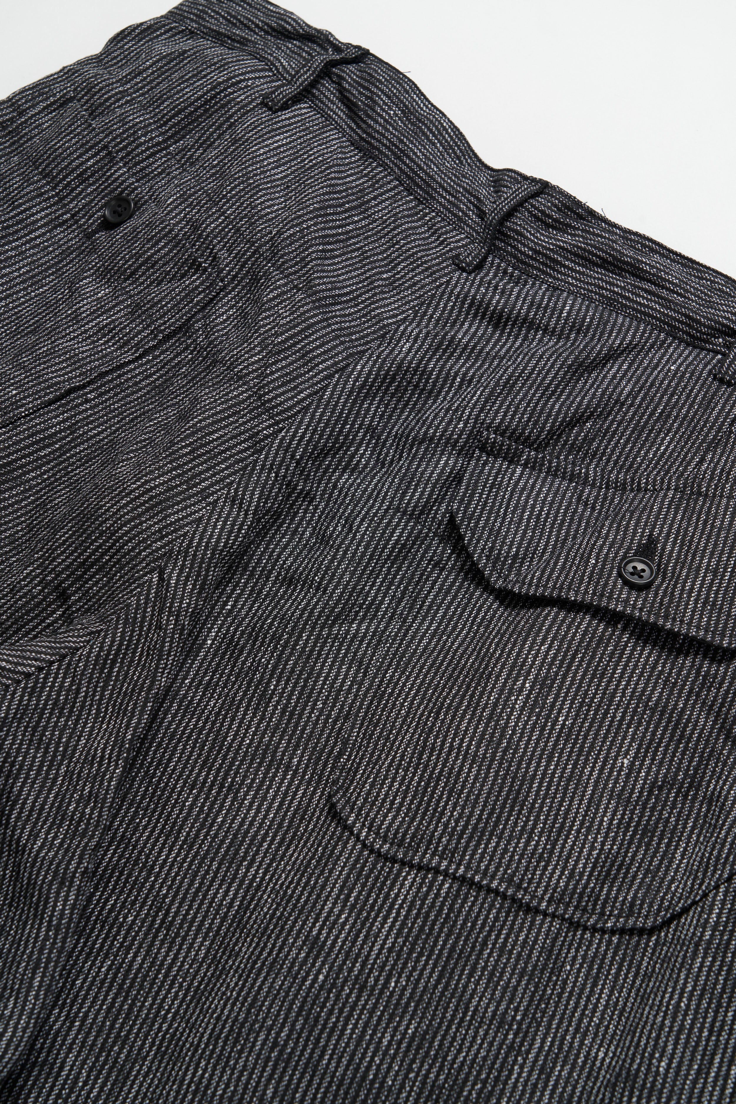 Carlyle Pant - Black / Grey Linen Stripe