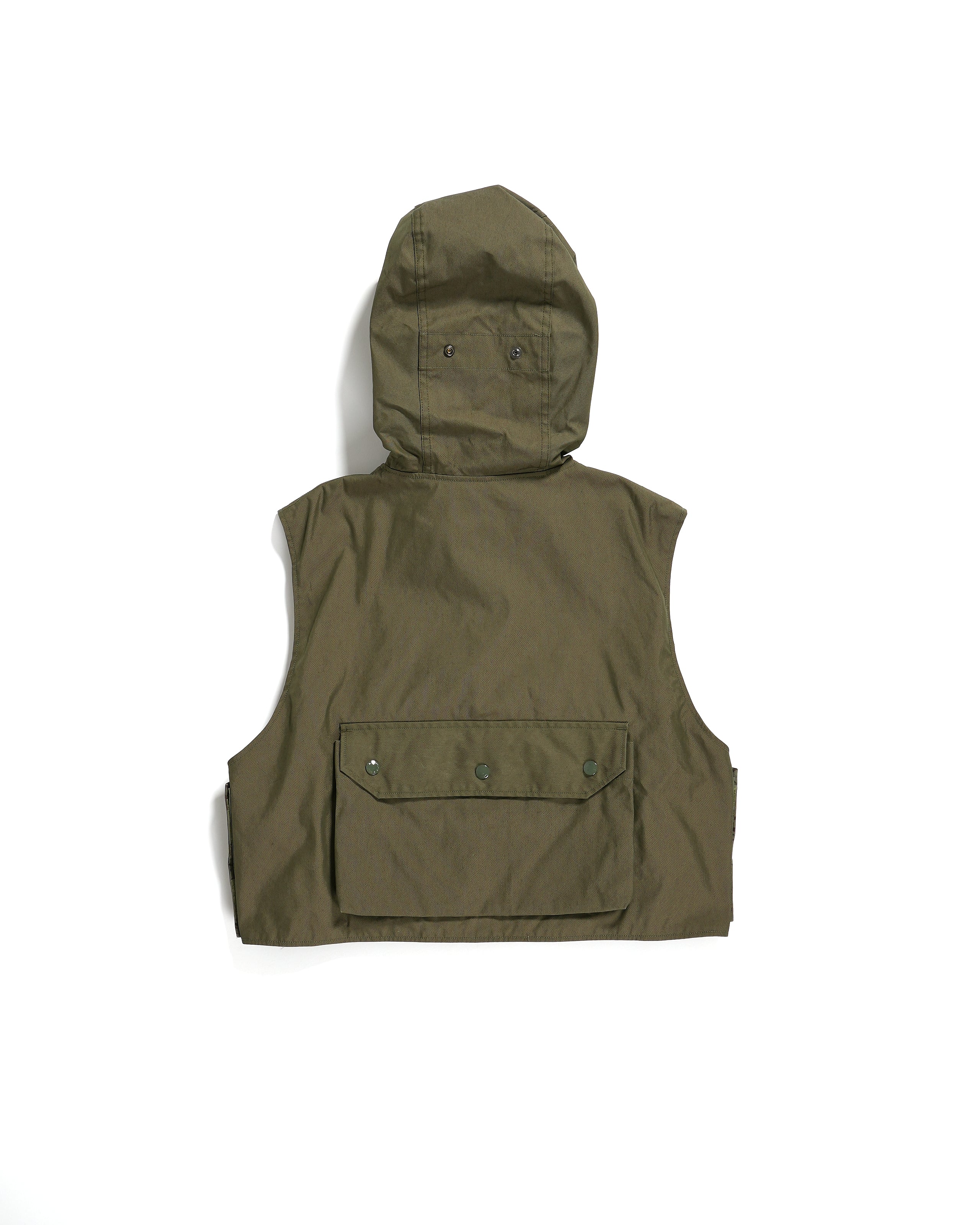 Hooded Short Vest - Olive CP Weather Poplin