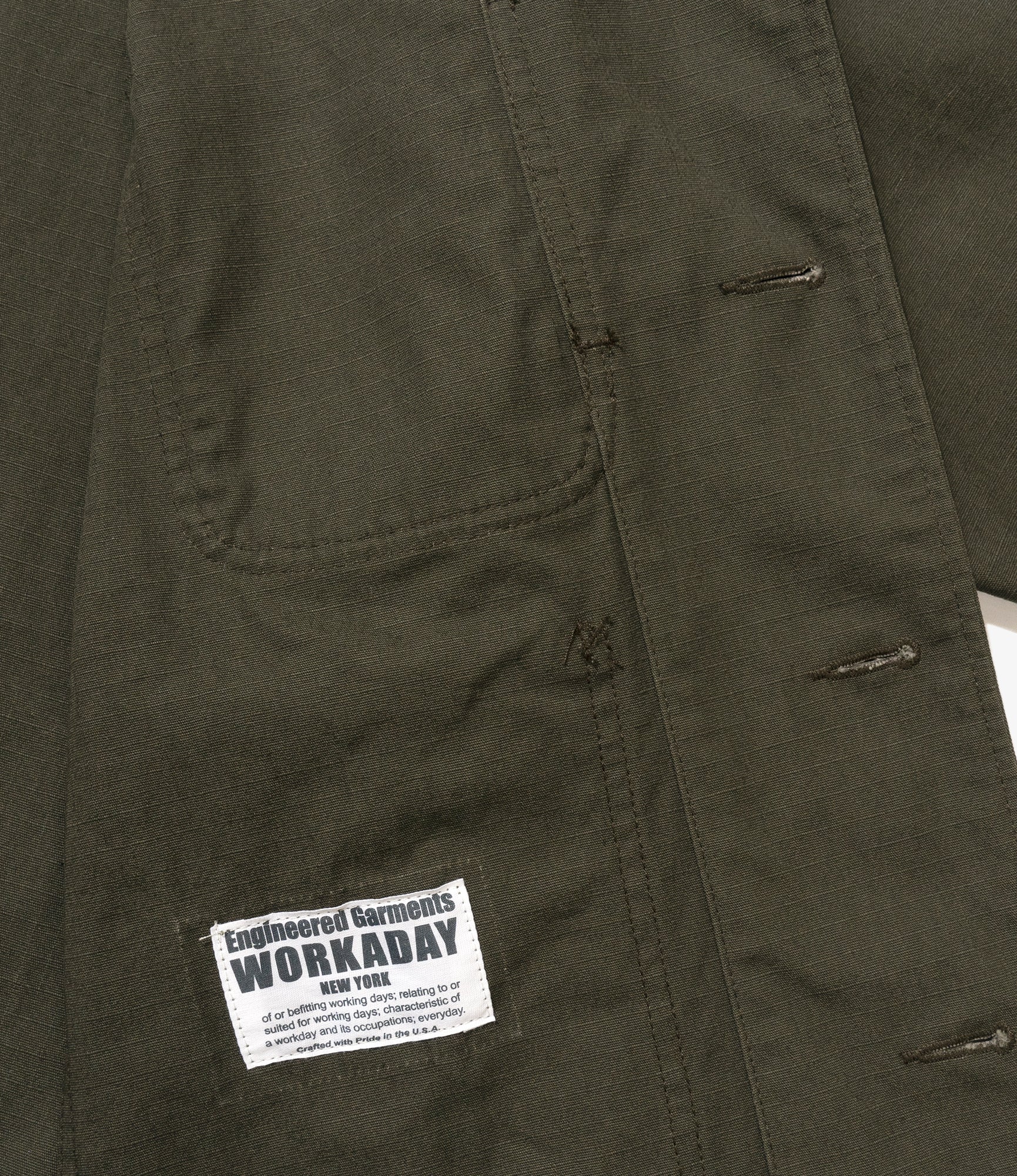 Engineer Short Jacket - Olive Heavyweight Cotton Ripstop