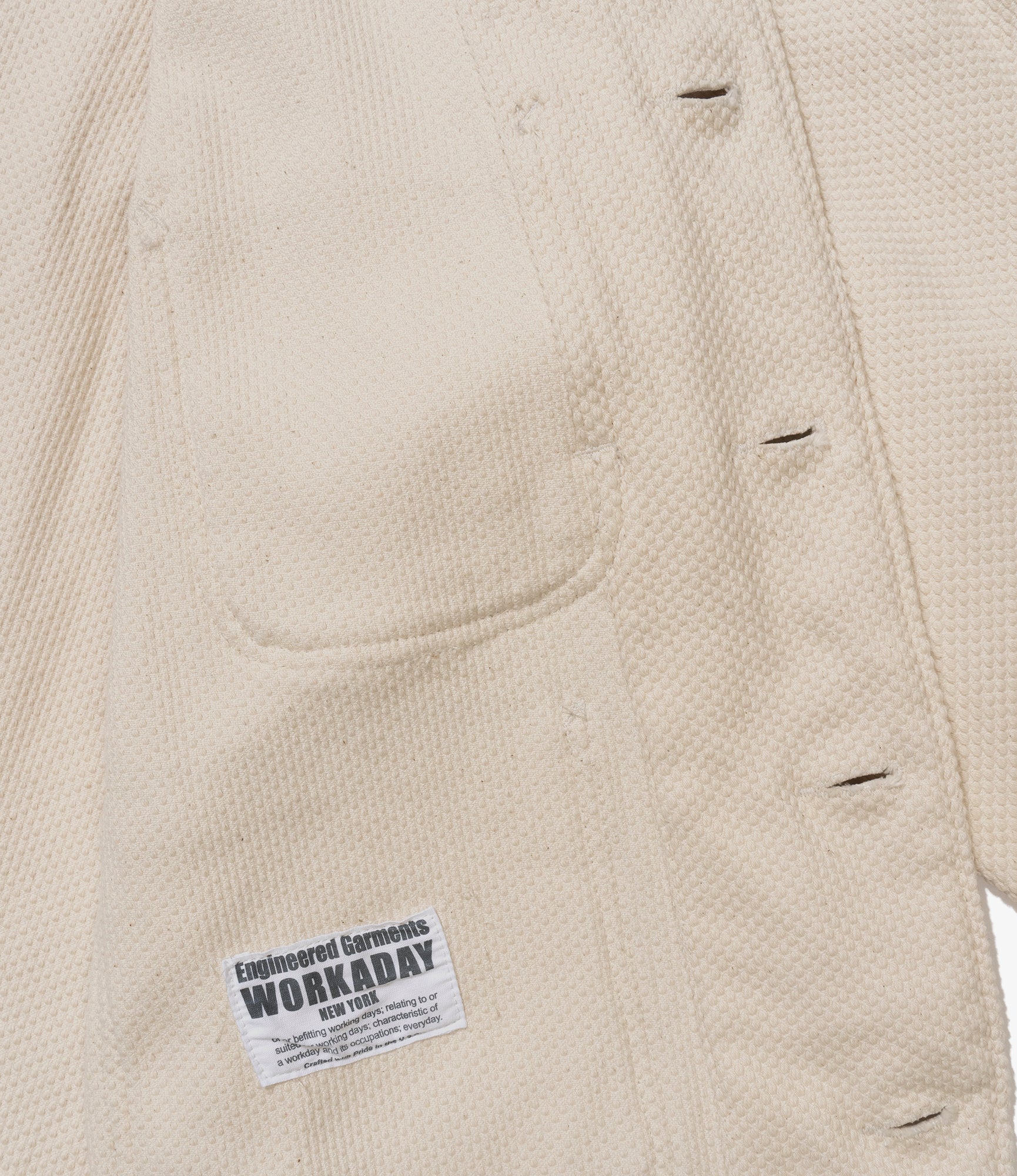 Engineer Short Jacket - Natural Cotton Heavy Basketweave