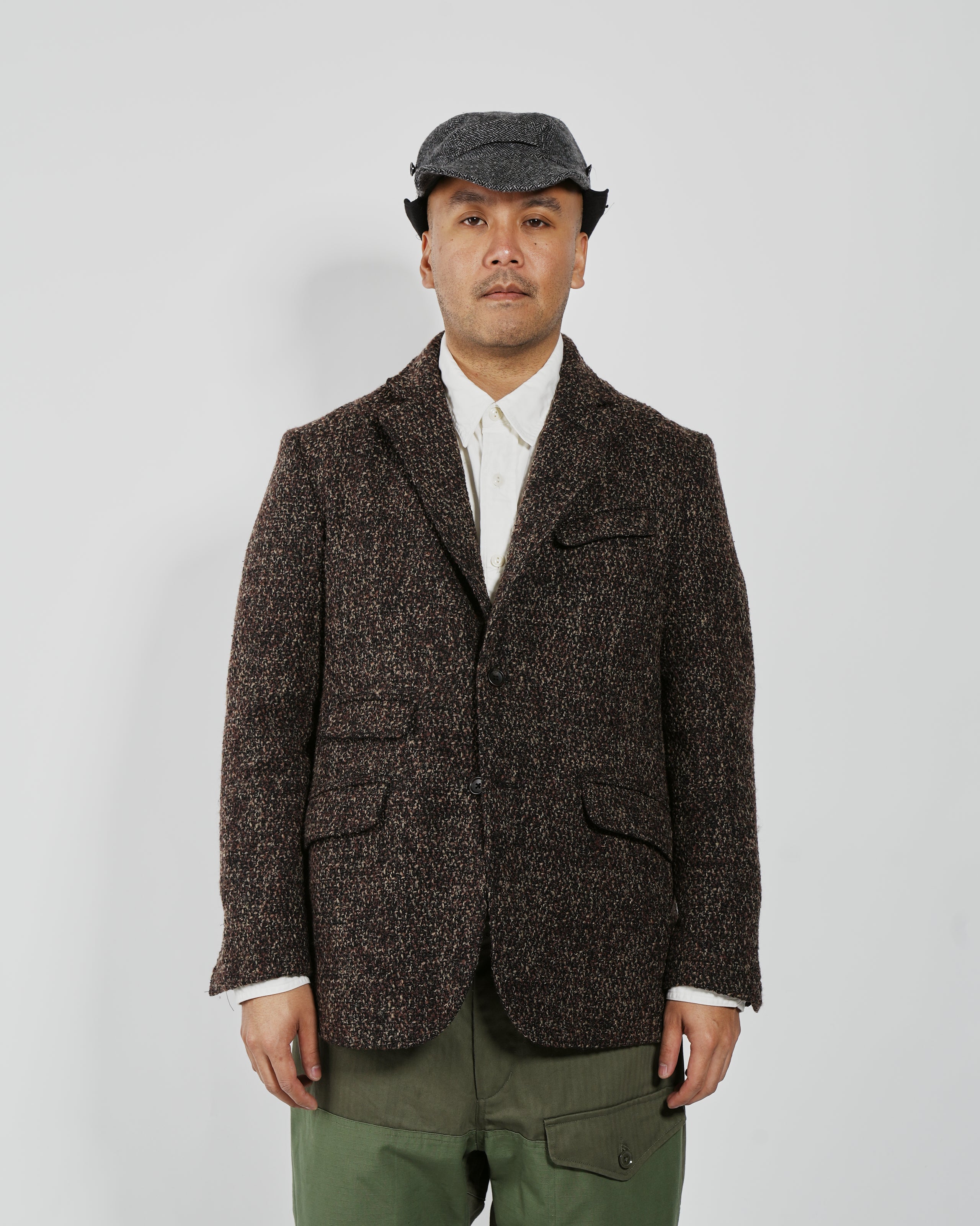 Andover Jacket - Dk. Brown Polyester Wool Tweed Boucle | Nepenthes