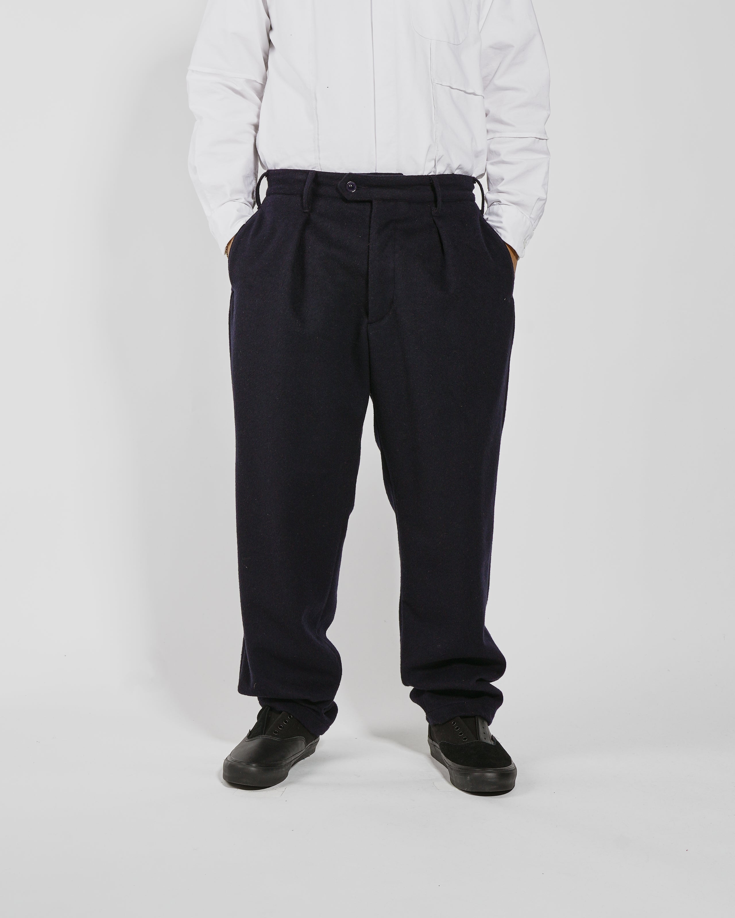 Carlyle Pant - Dk. Navy Wool Polyester Heavy Flannel