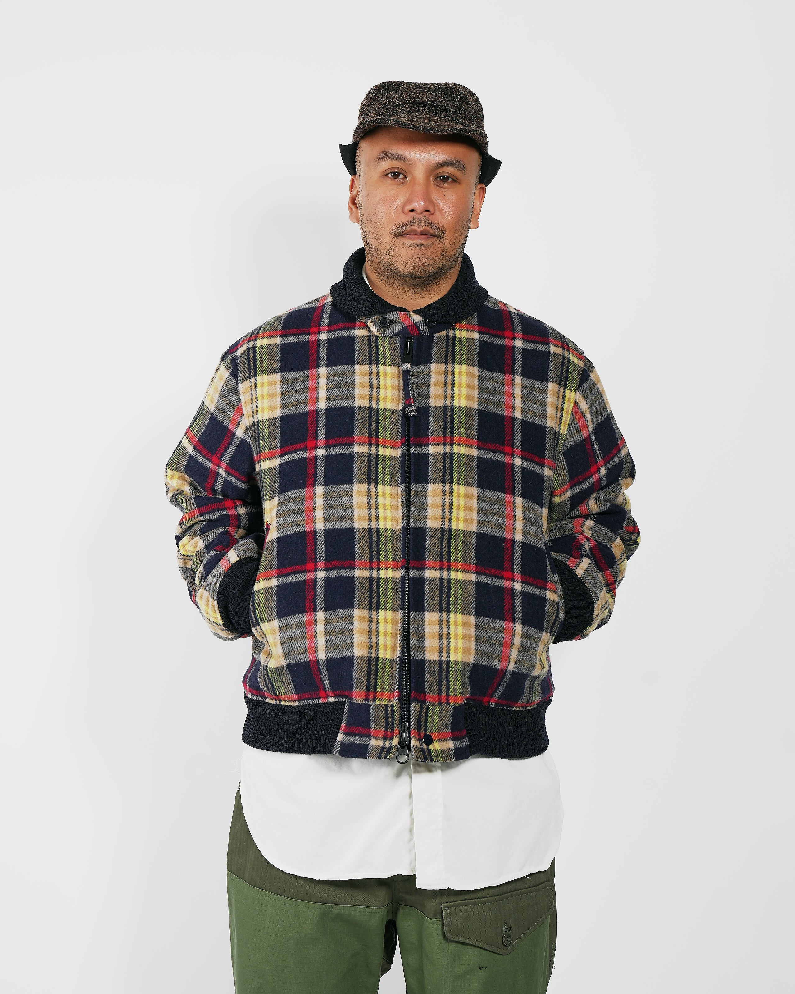 LL Jacket - Navy / Red Polyester Heavy Plaid