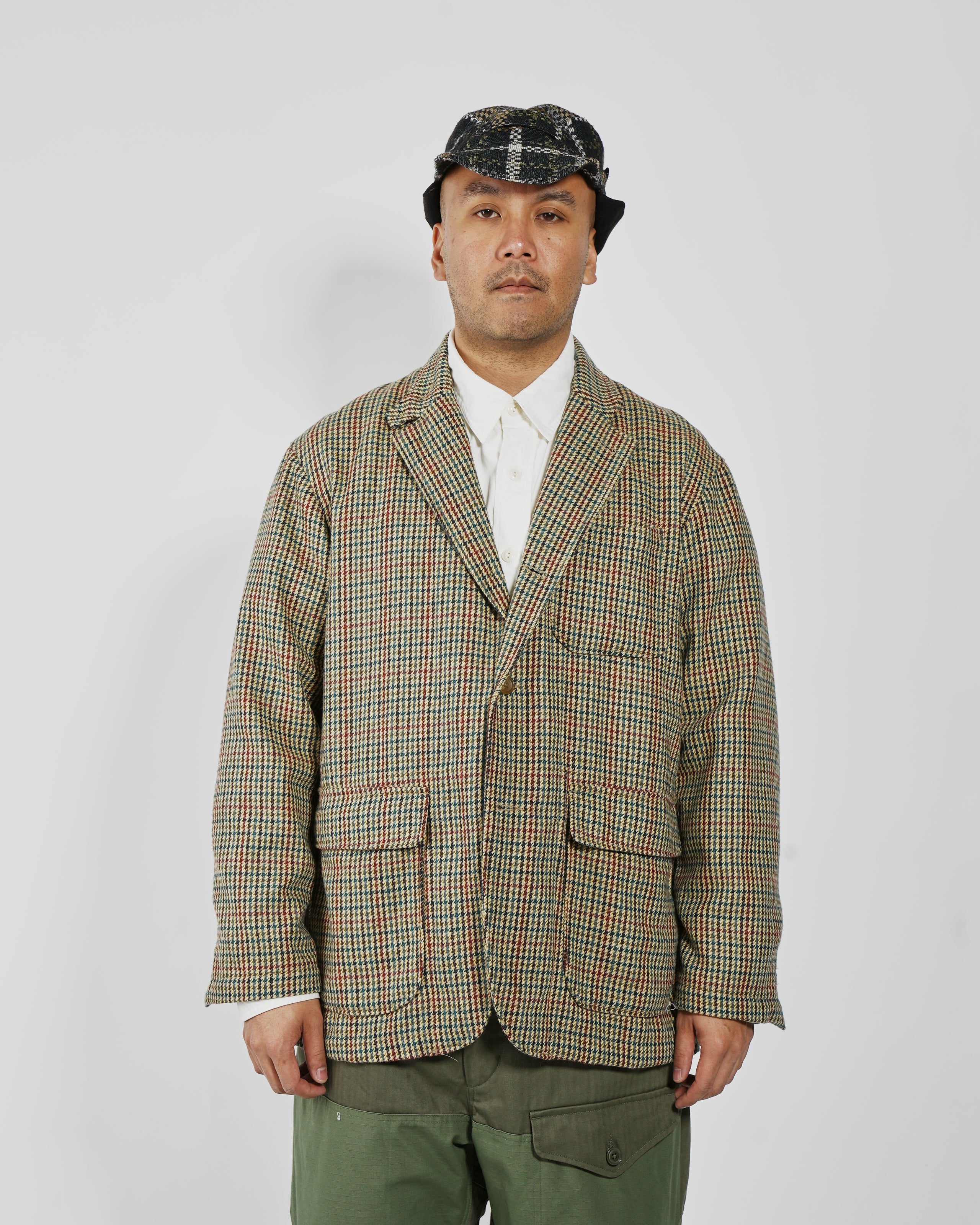 Andover Jacket - Khaki Acrylic Wool Gunclub Check