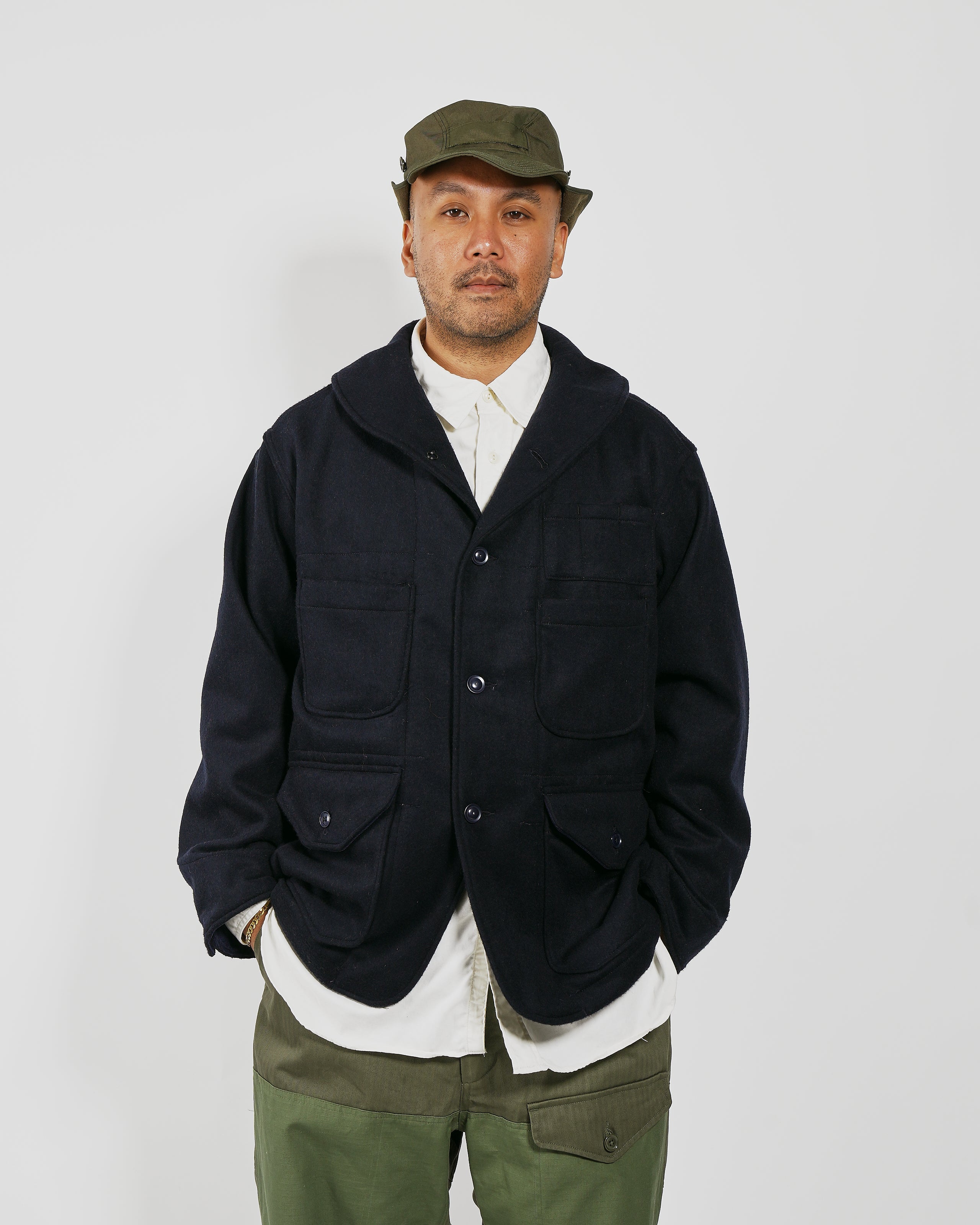 Maine Guide Jacket - Dk. Navy Wool Polyester Heavy Flannel