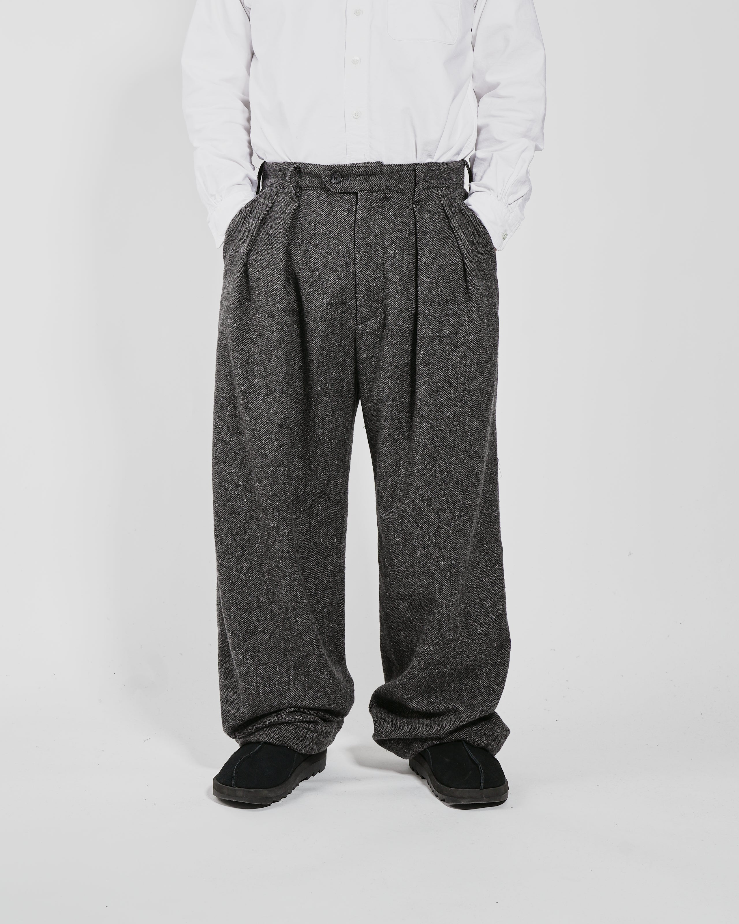 Oxford Pant - Grey Poly Wool Herringbone