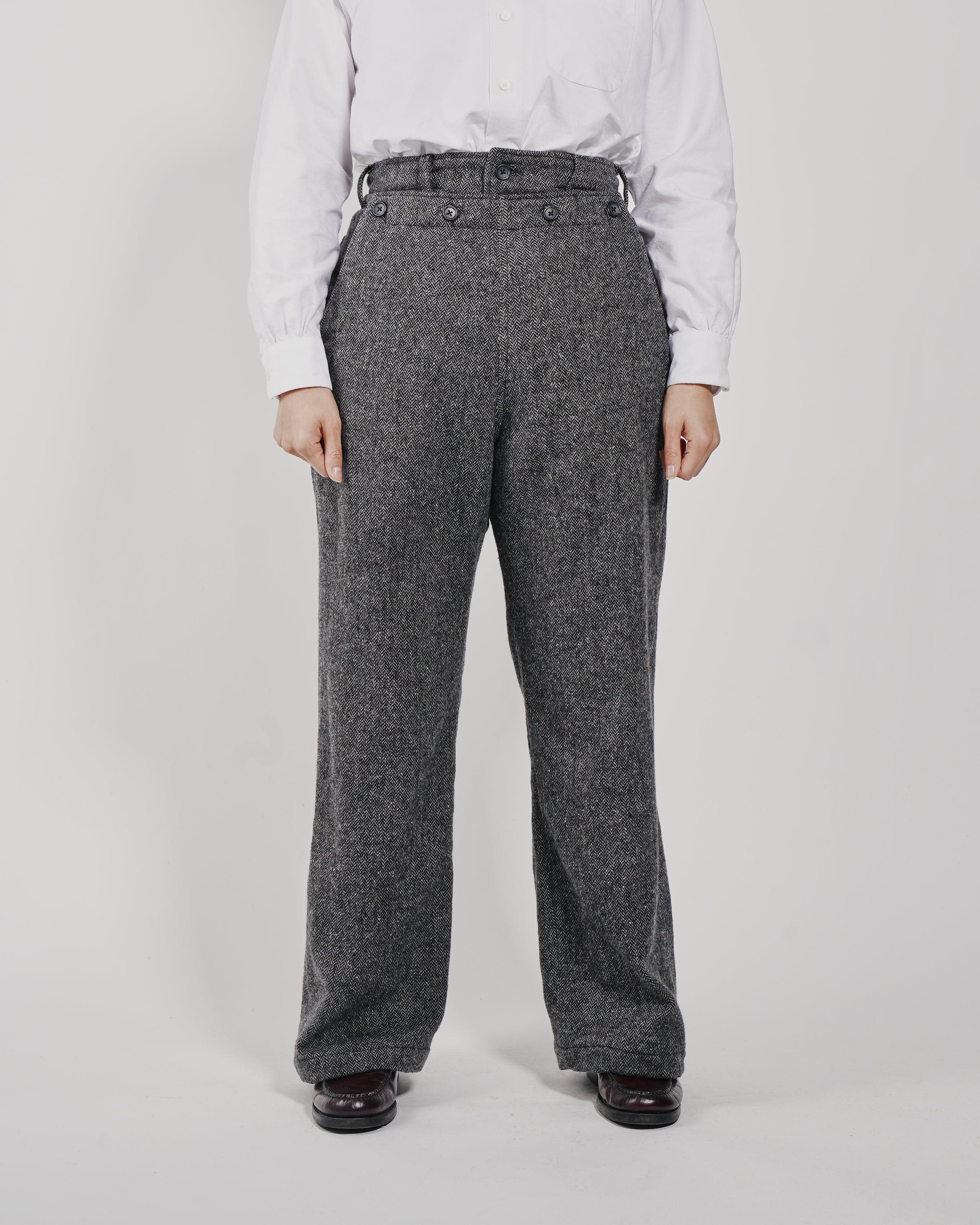 Sailor Pant - Grey Poly Wool Herringbone