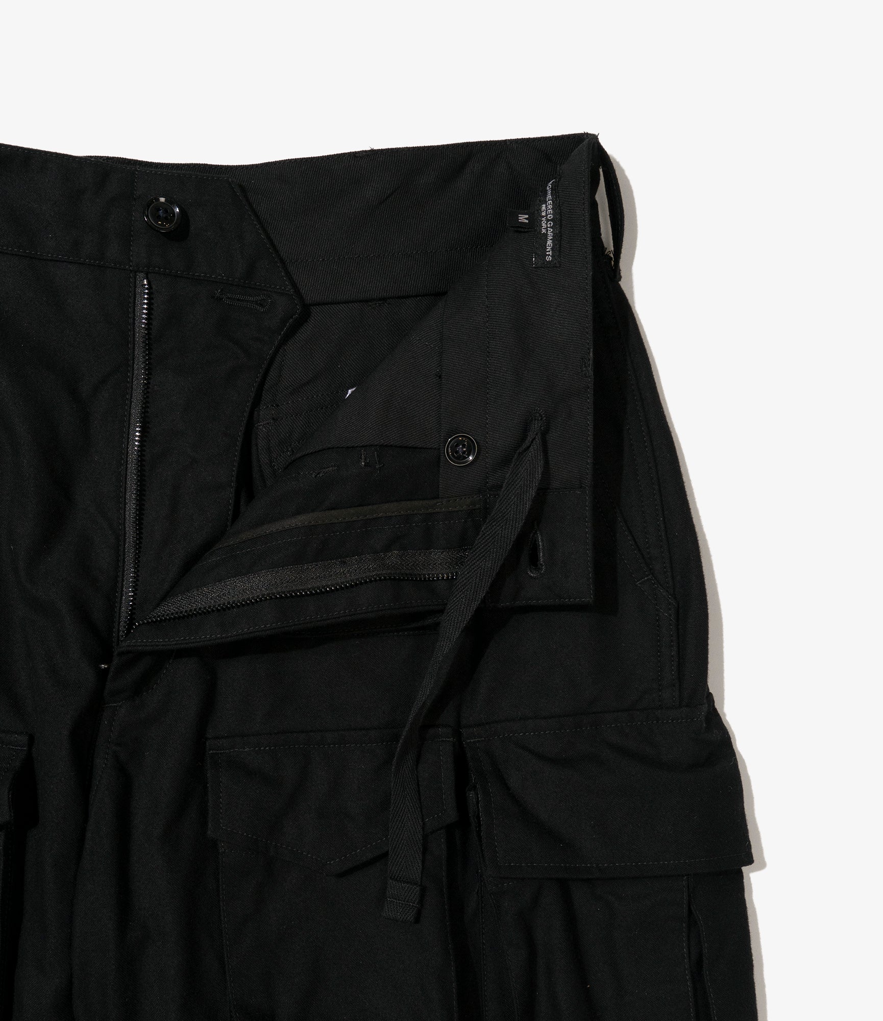 FA Pant - Black Cotton Brushed Herringbone