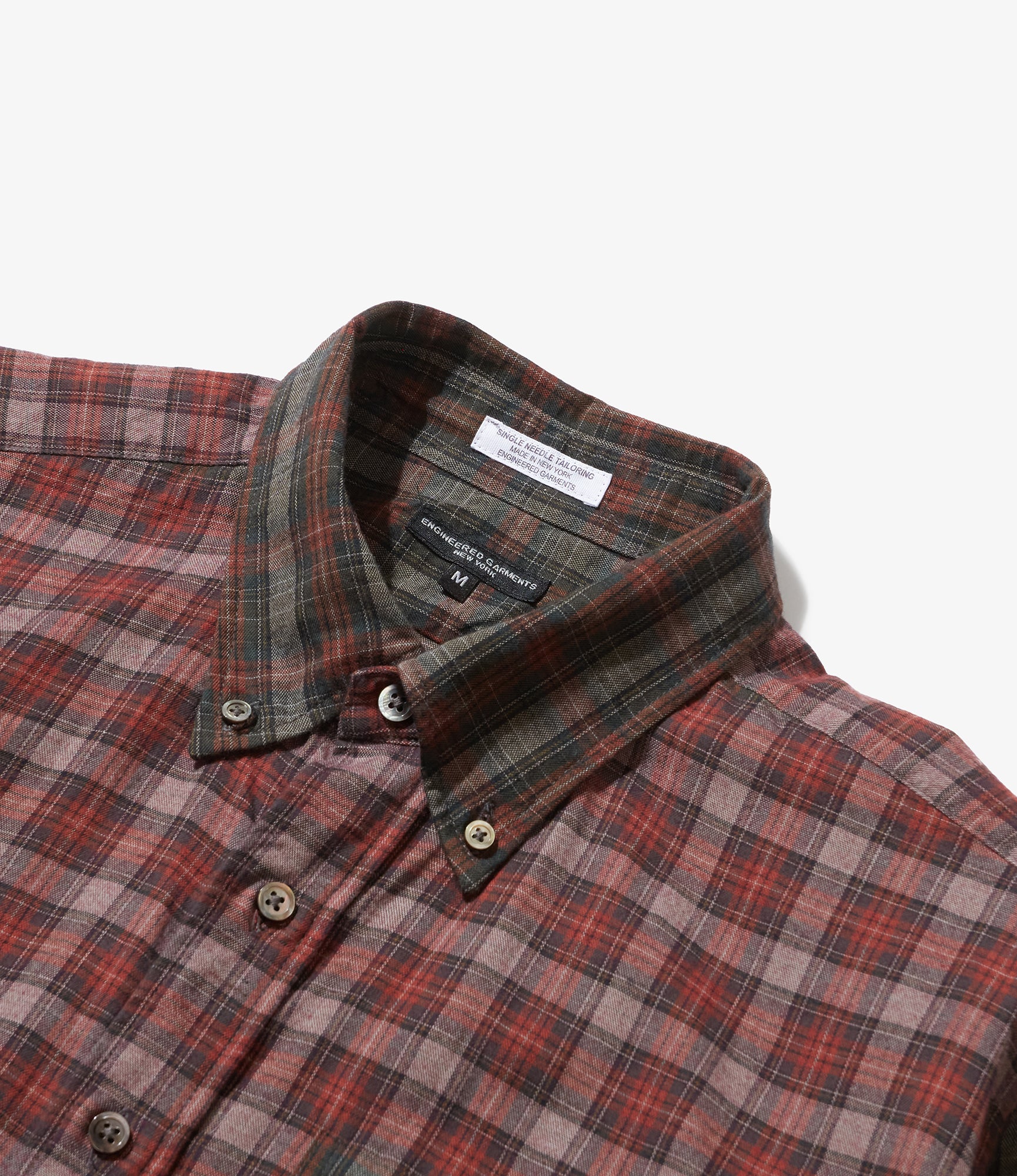 19 Century BD Shirt - Olive/Red Cotton Smoky Plaid