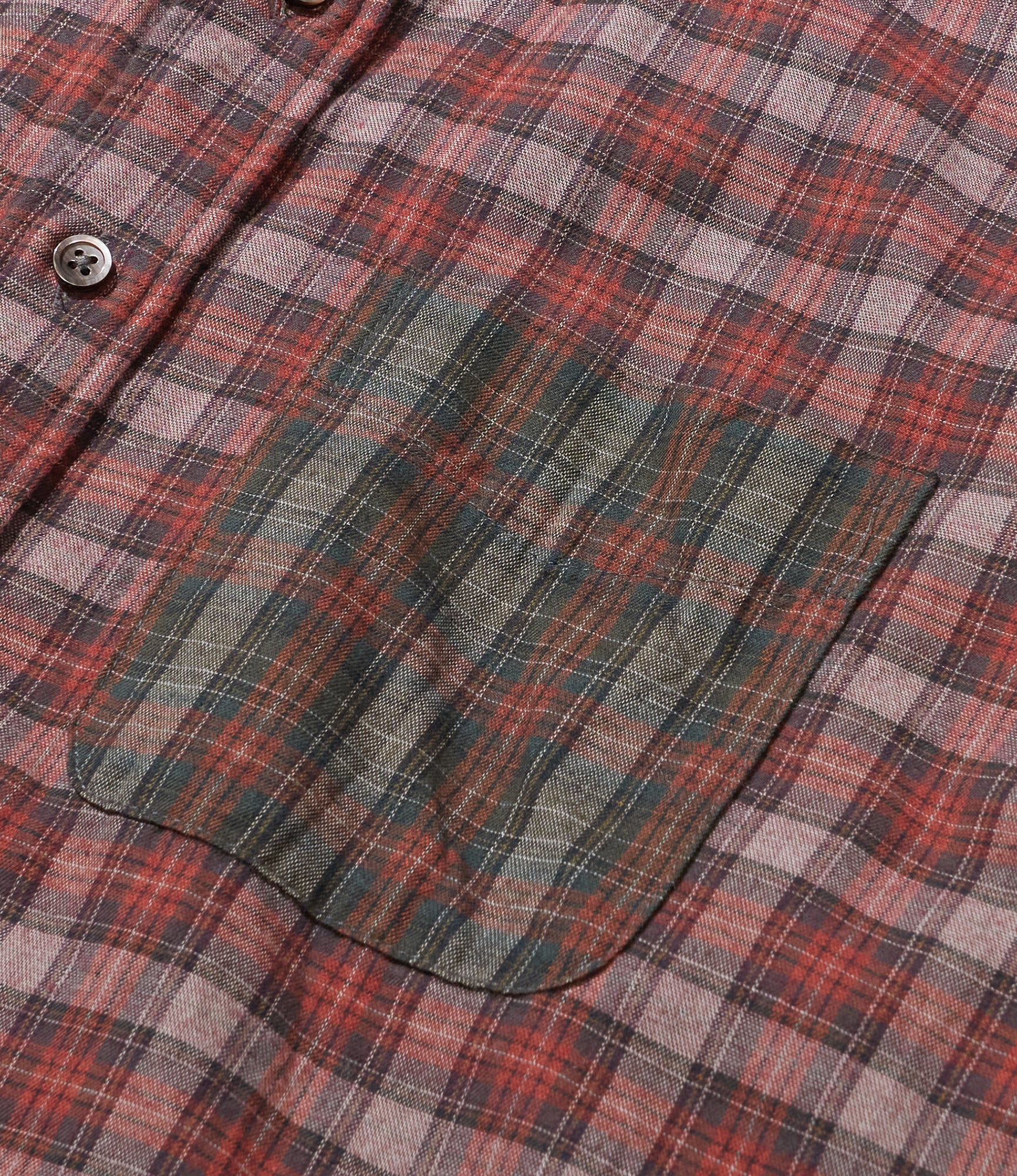 19 Century BD Shirt - Olive/Red Cotton Smoky Plaid