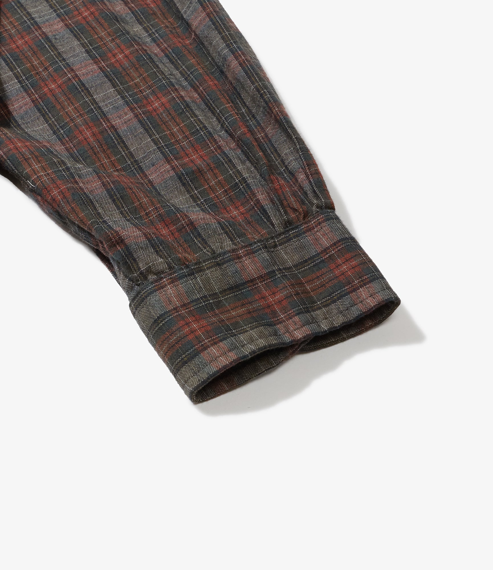 19 Century BD Shirt - Olive/Red Cotton Smoky Plaid