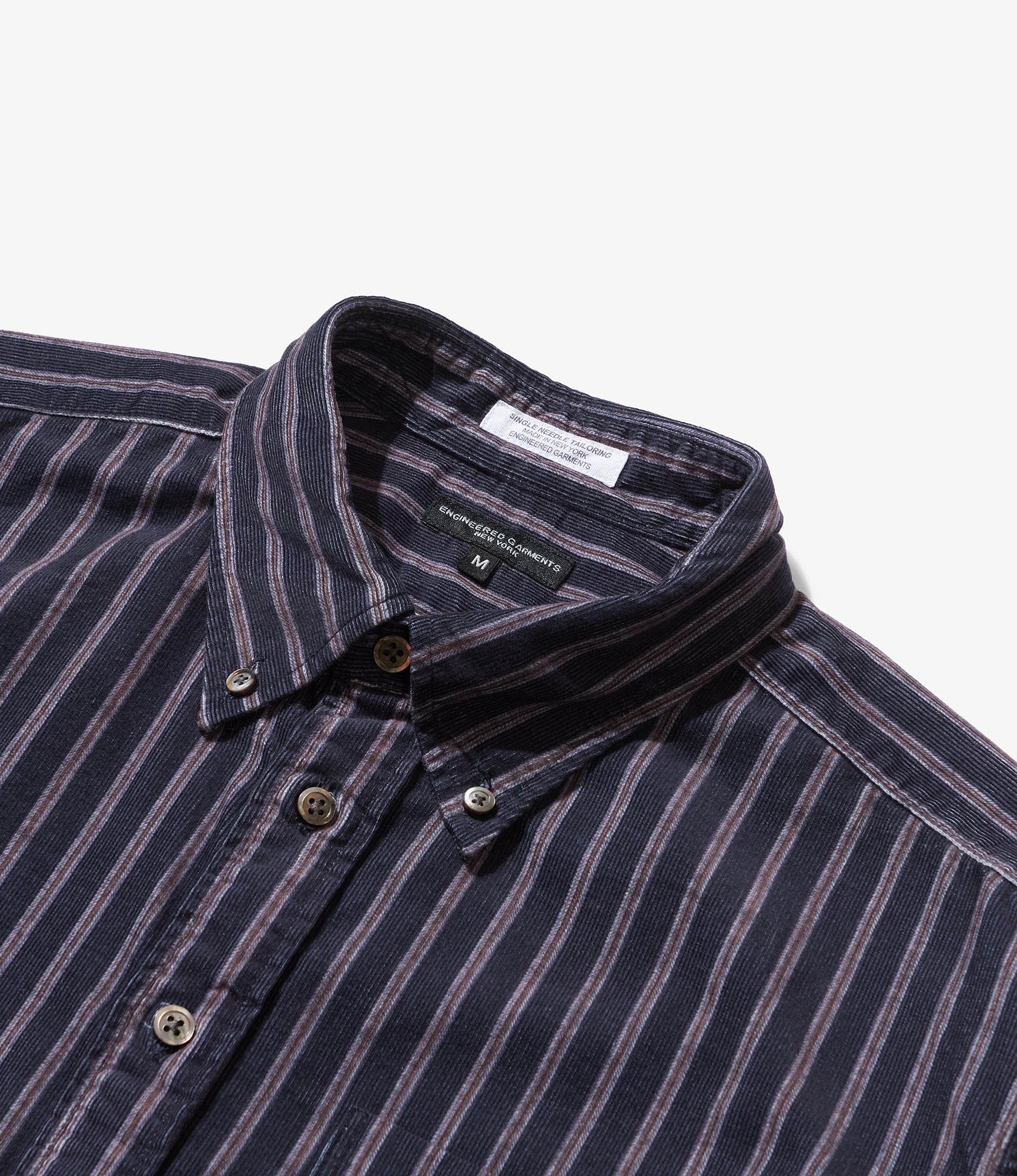 19 Century BD Shirt - Navy Regimental Stripe Printed Corduroy