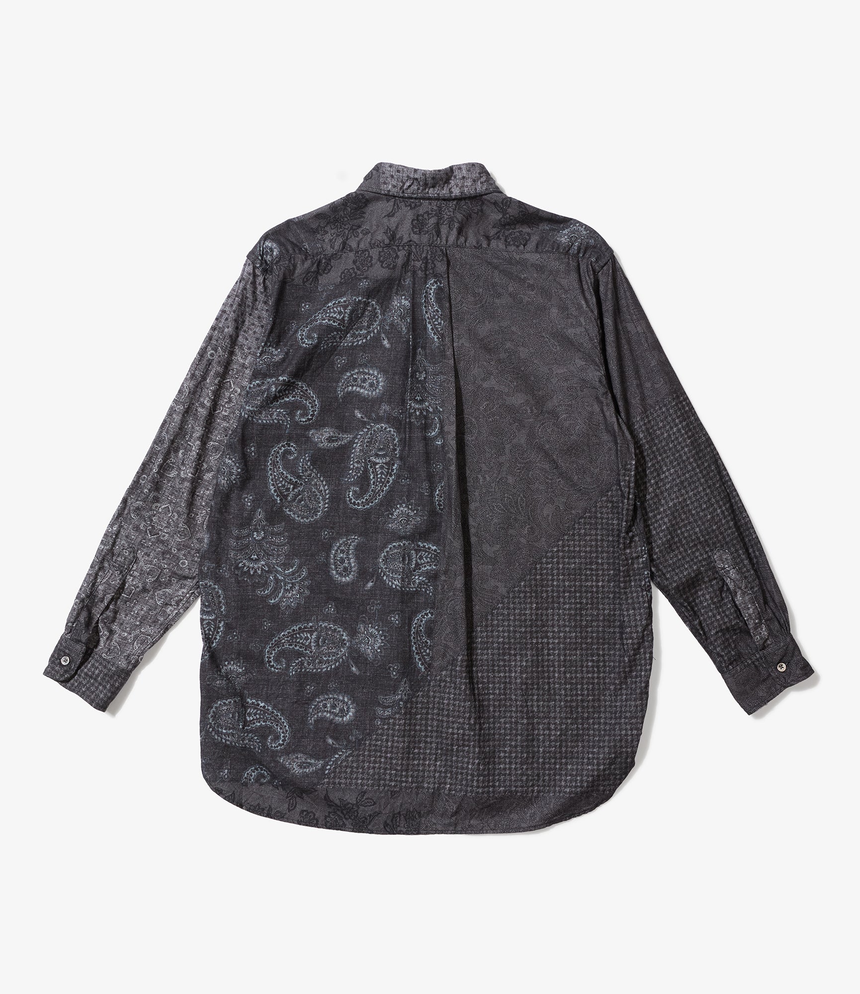 19 Century BD Shirt - Black/Grey Cotton Pattern Block Print