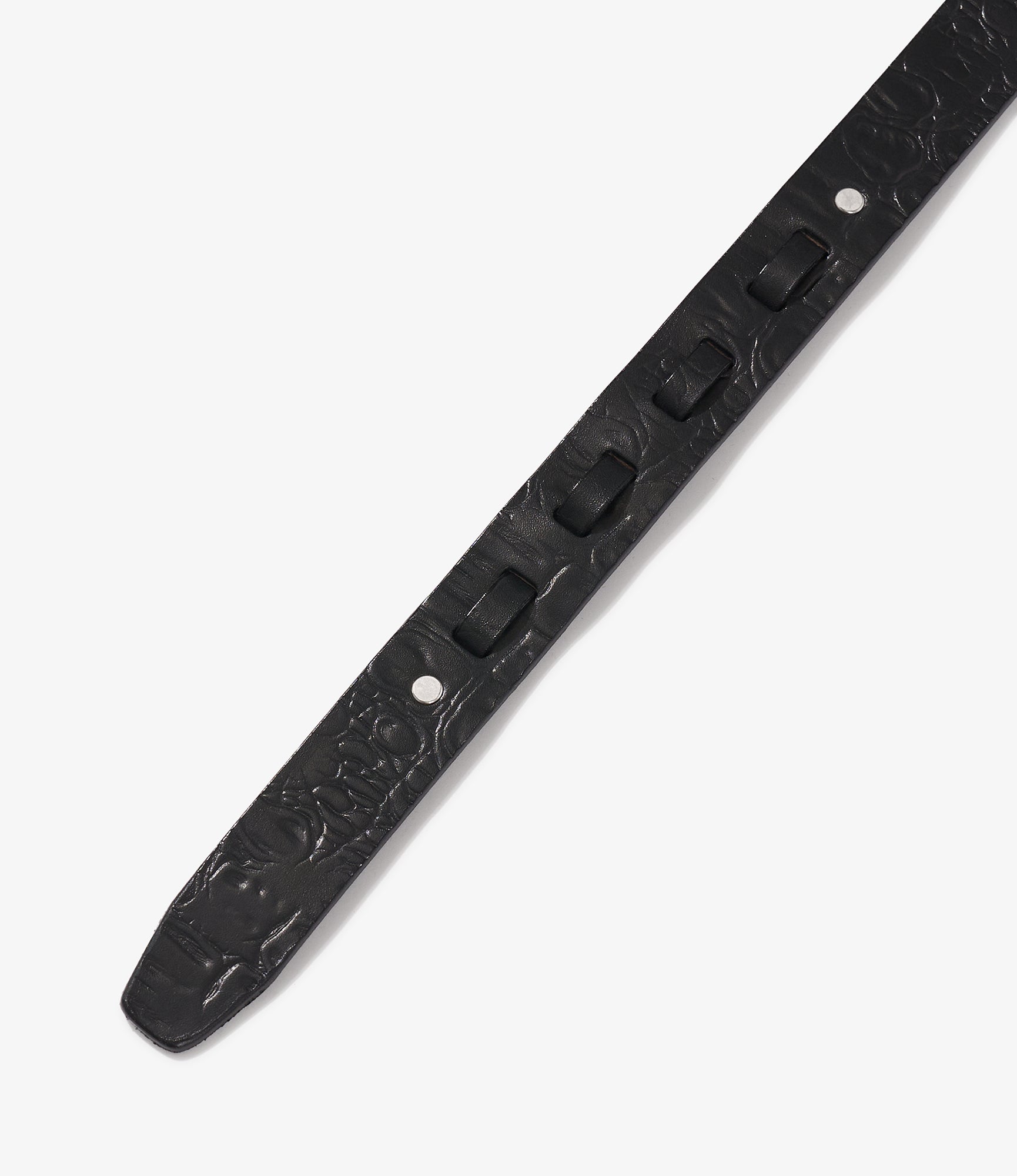 Hoof Pick Buckle Belt - Black Croc Embossed