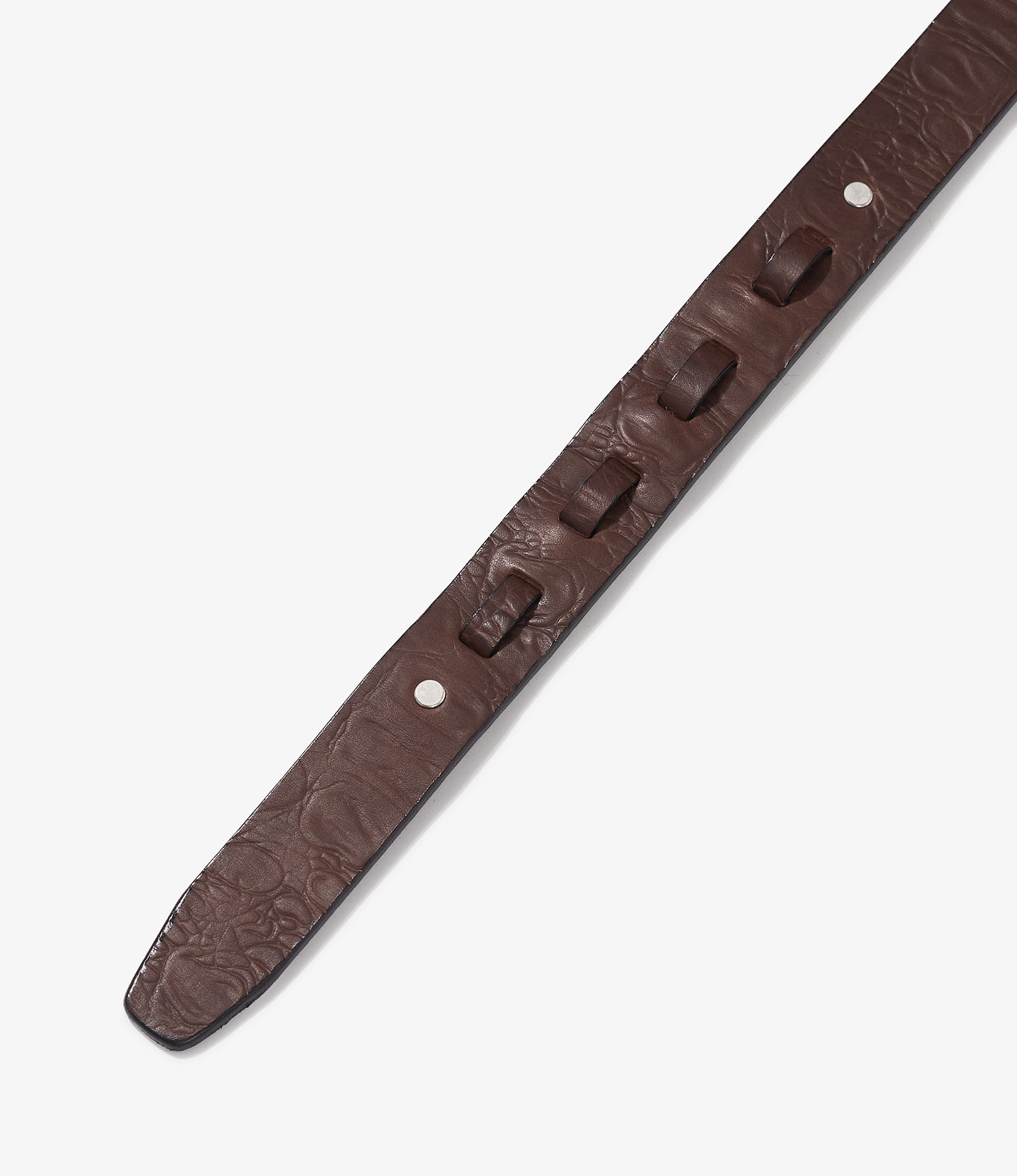 Hoof Pick Buckle Belt - Brown Croc Embossed