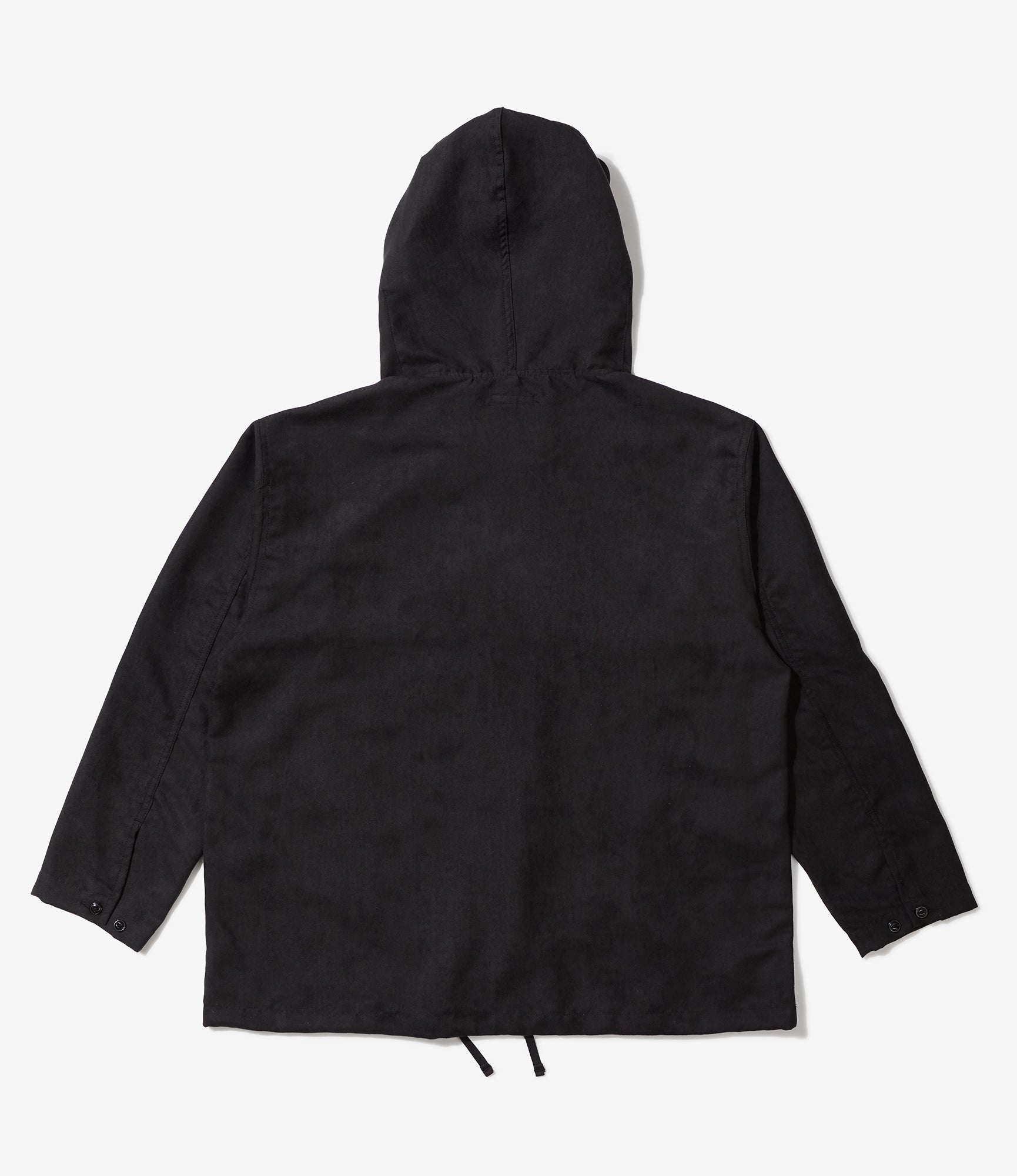 Cagoule Shirt - Black Polyester Lt. Weight Fake Suede