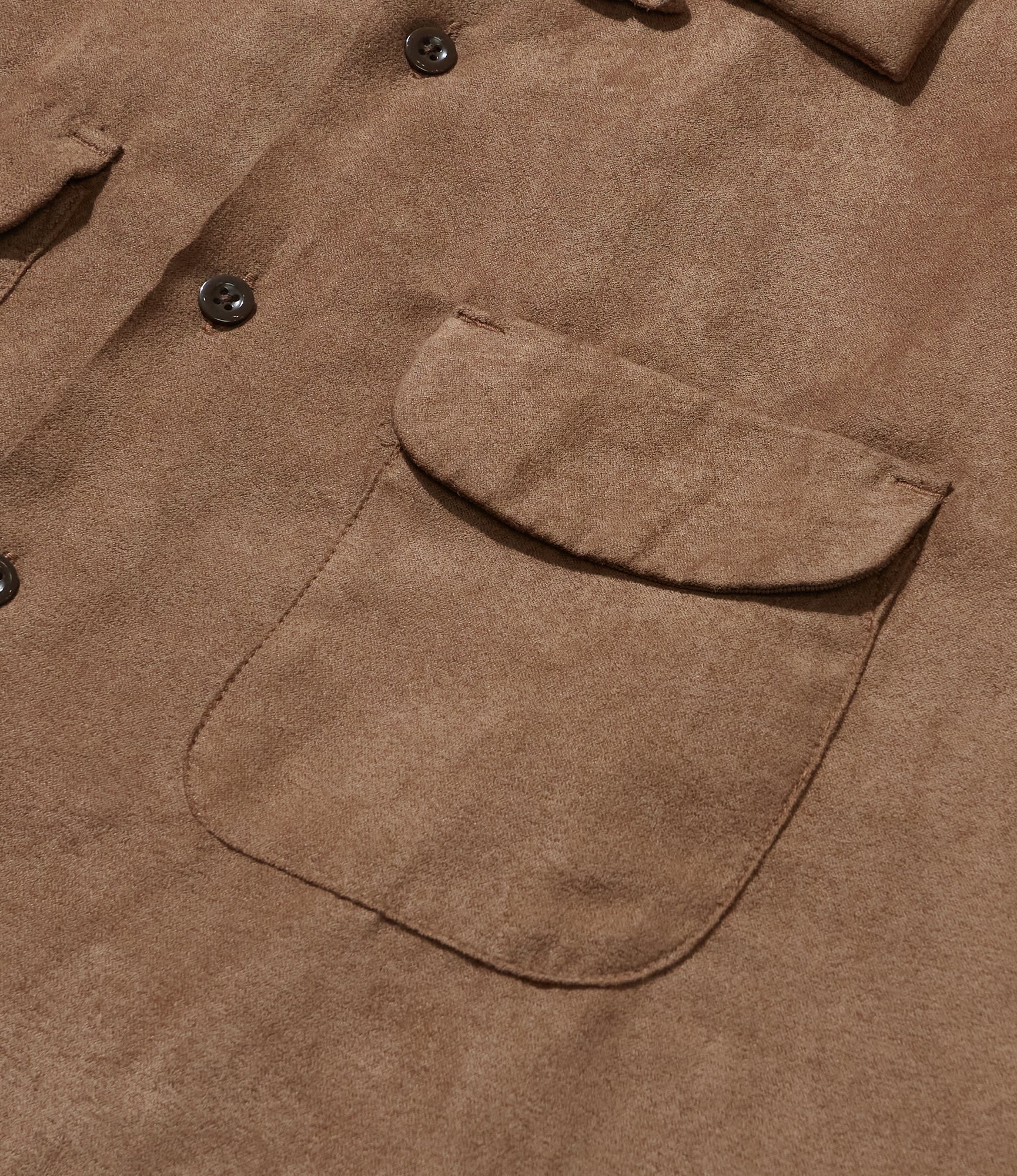 Classic Shirt - Khaki Polyester Lt. Weight Fake Suede