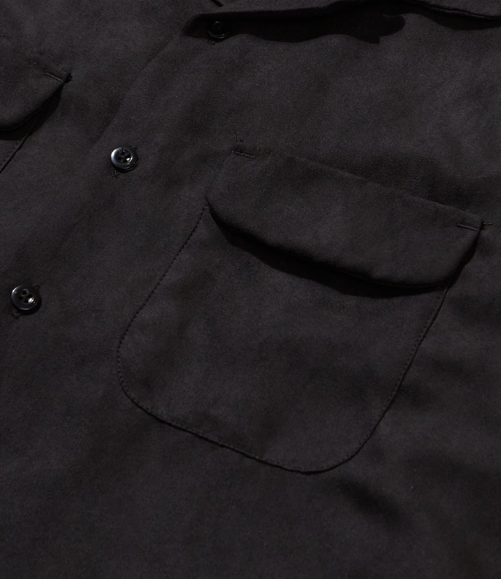 Classic Shirt - Black Polyester Lt. Weight Fake Suede