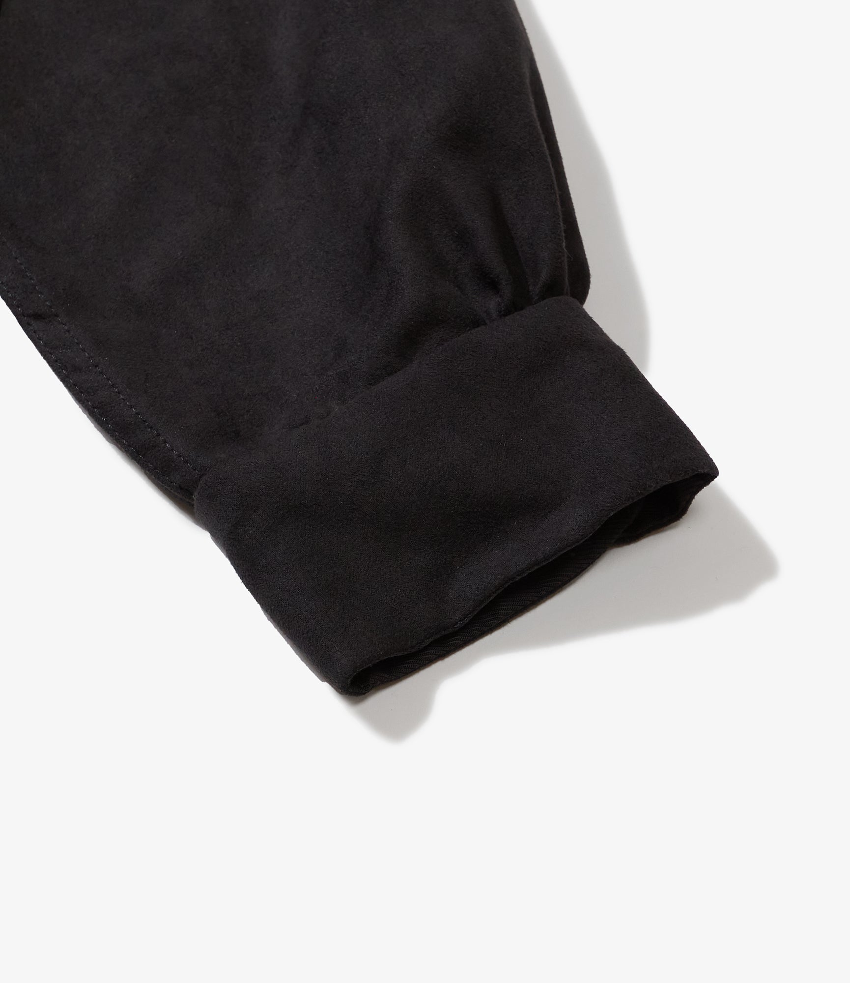 Classic Shirt - Black Polyester Lt. Weight Fake Suede