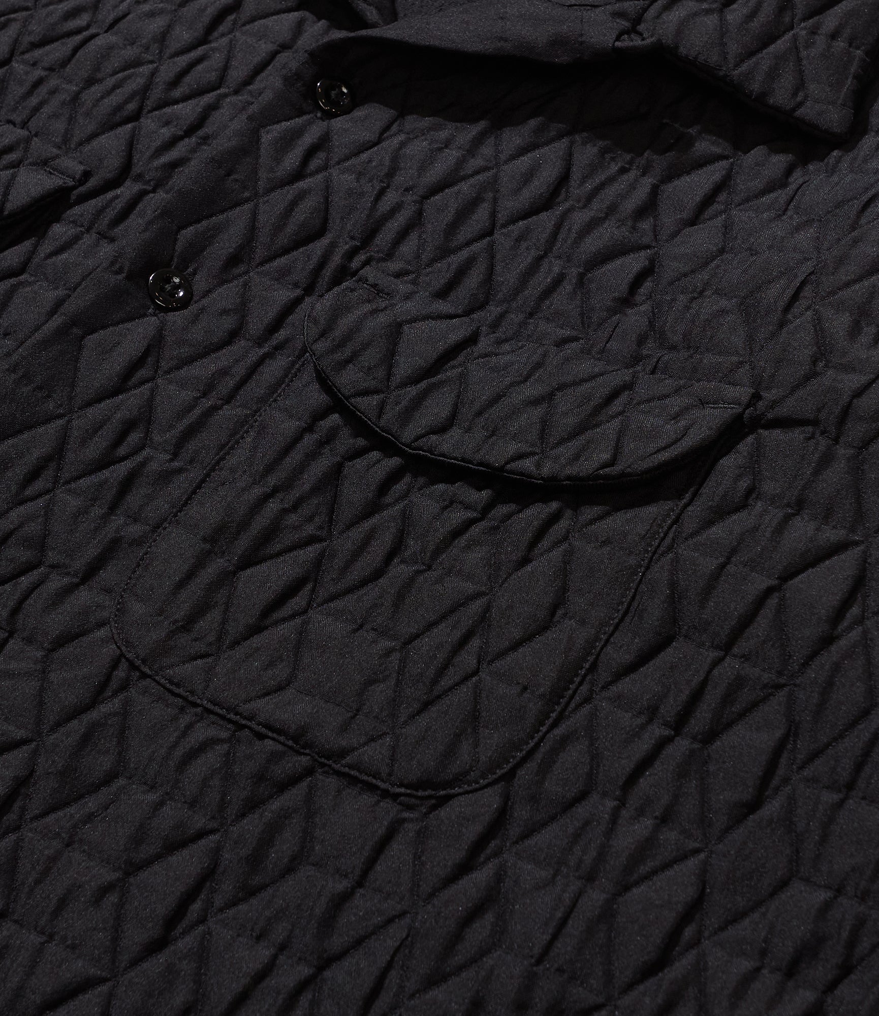 Classic Shirt - Black Polyester Geo Quilt