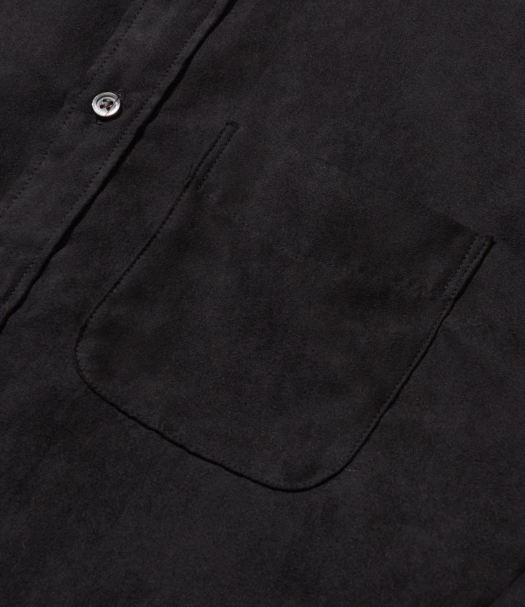 Flared Shirt - Black Polyester Lt. Weight Fake Suede