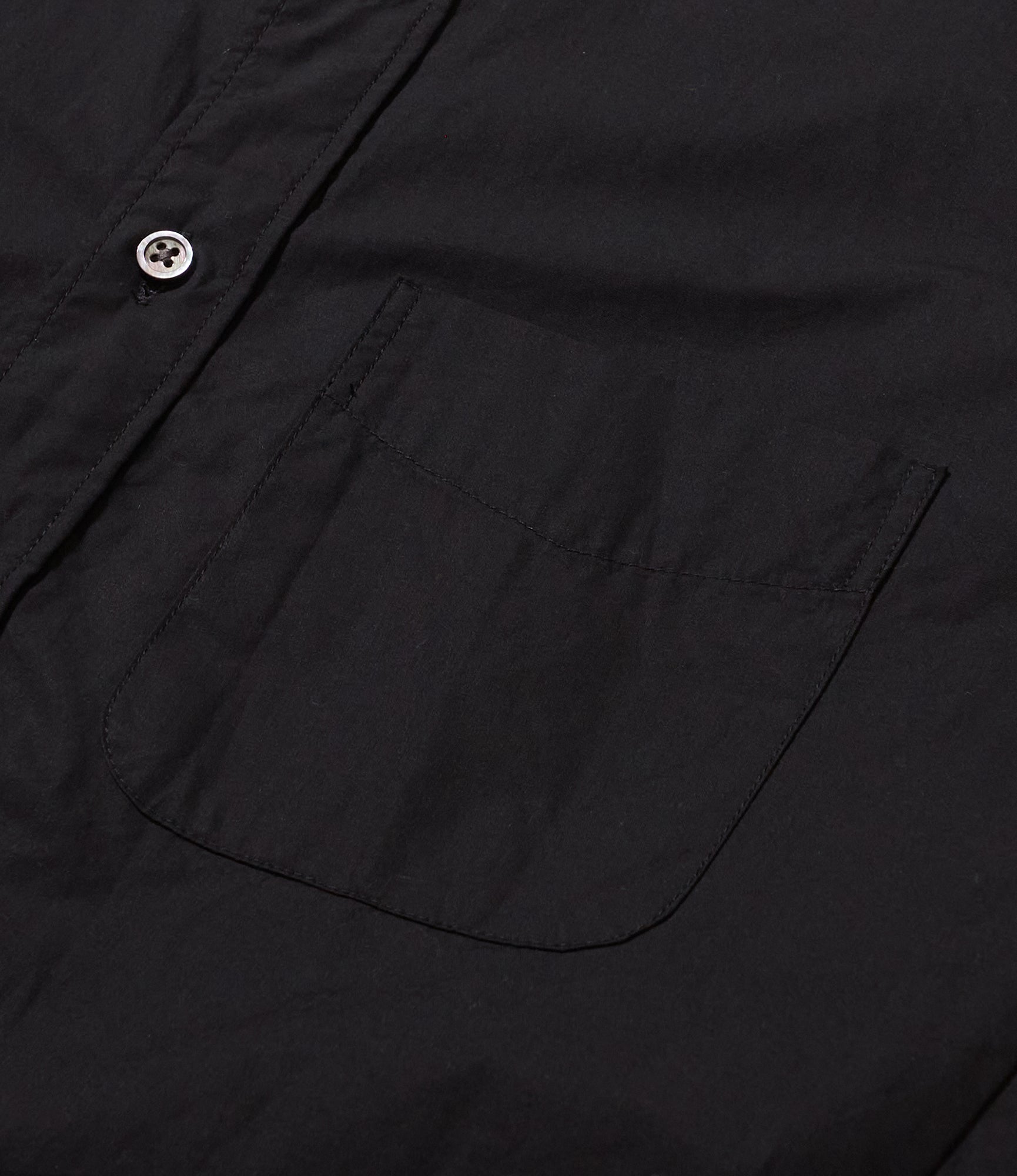 Flared Shirt - Black 100's 2Ply Cotton Broadcloth