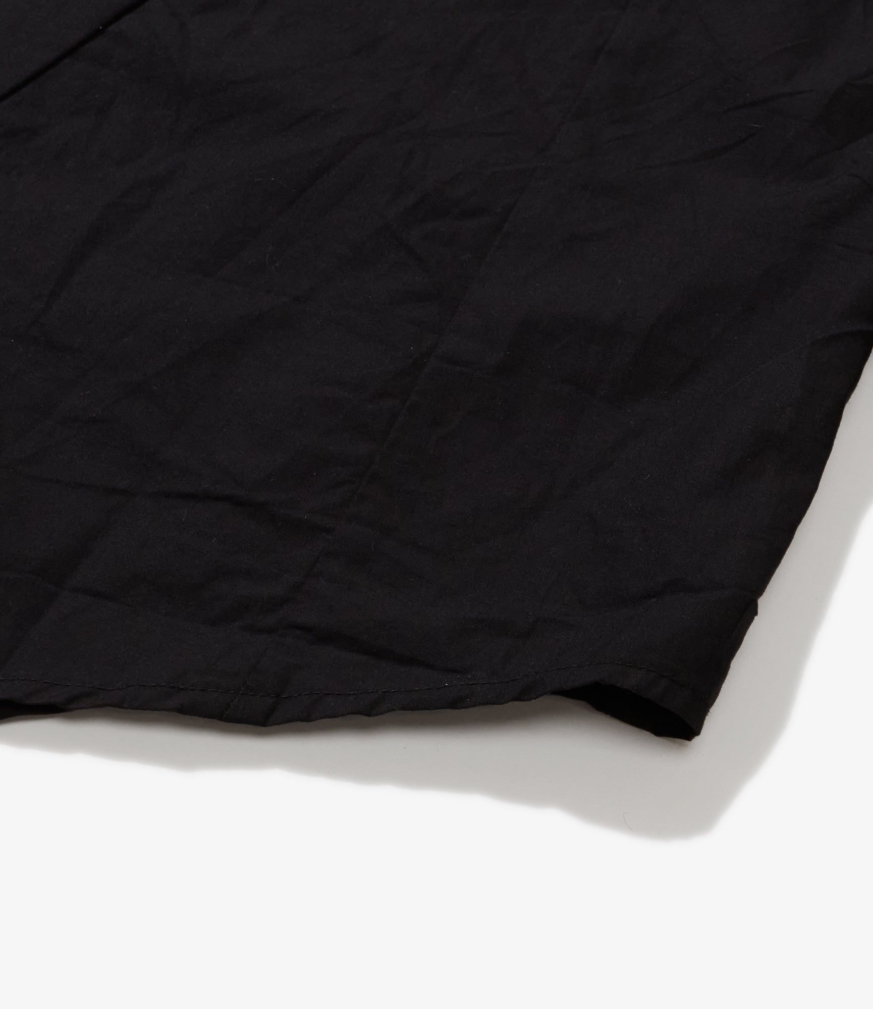 Flared Shirt - Black 100's 2Ply Cotton Broadcloth