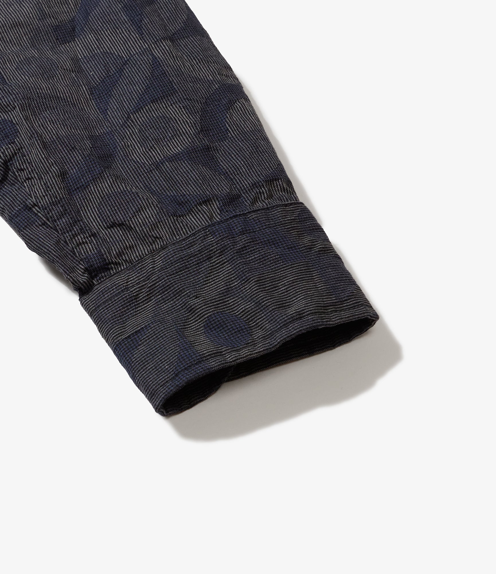 Shawl Shirt - Navy/Grey Cotton Deco Jacquard