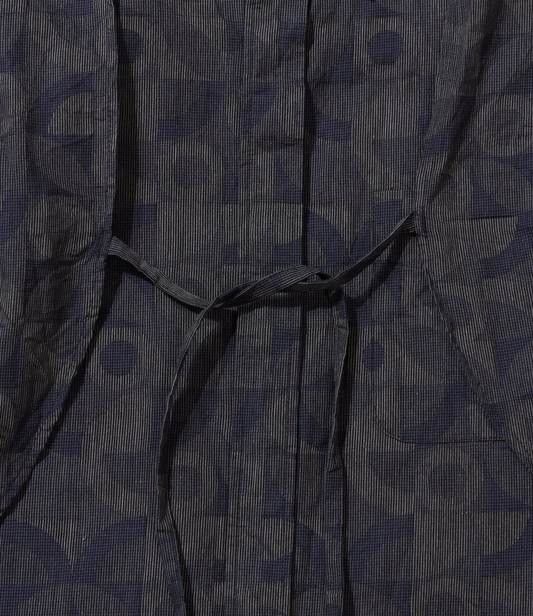 Shawl Shirt - Navy/Grey Cotton Deco Jacquard