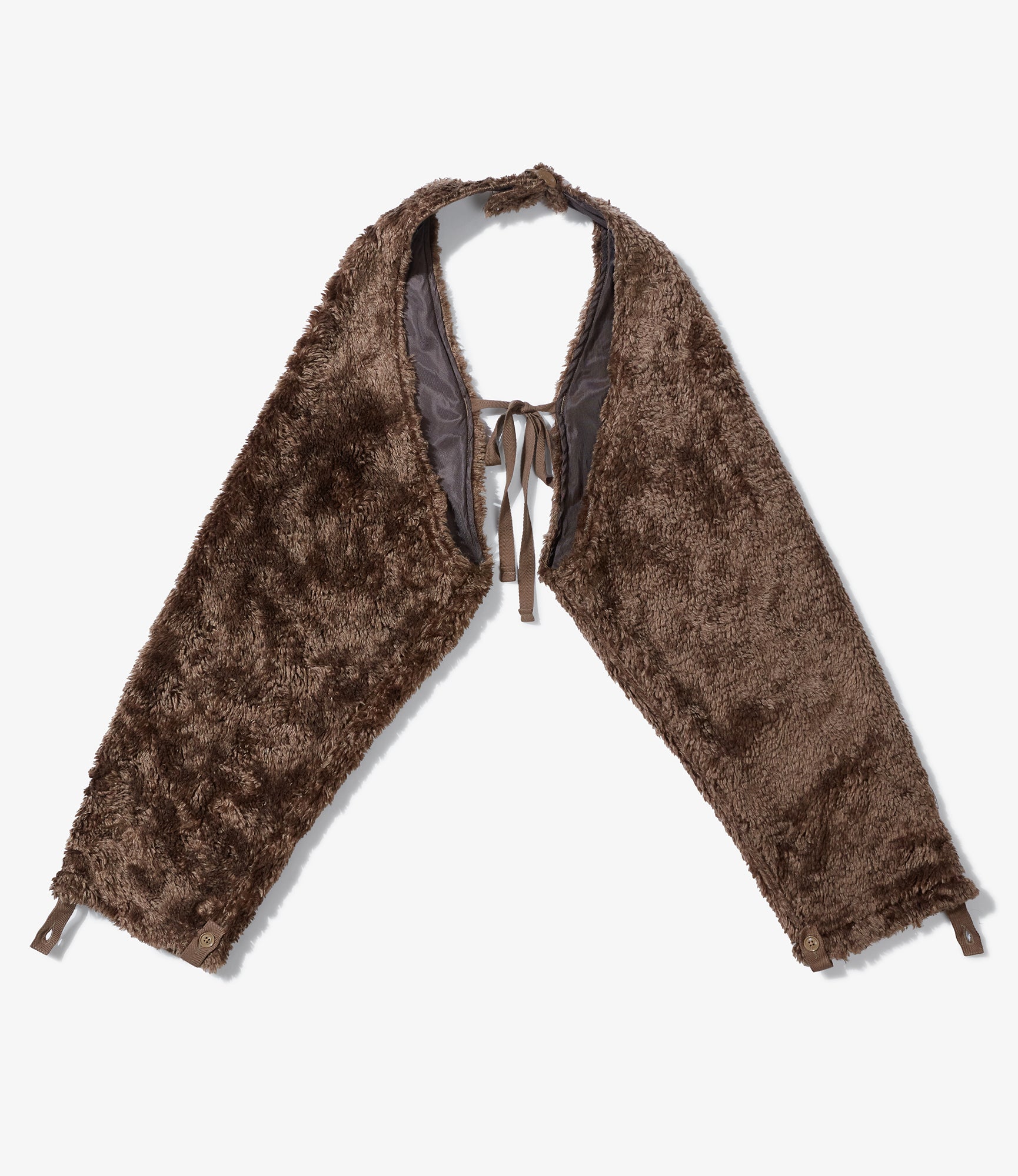 Sleeve Cape - Brown Acrylic Curly Fur