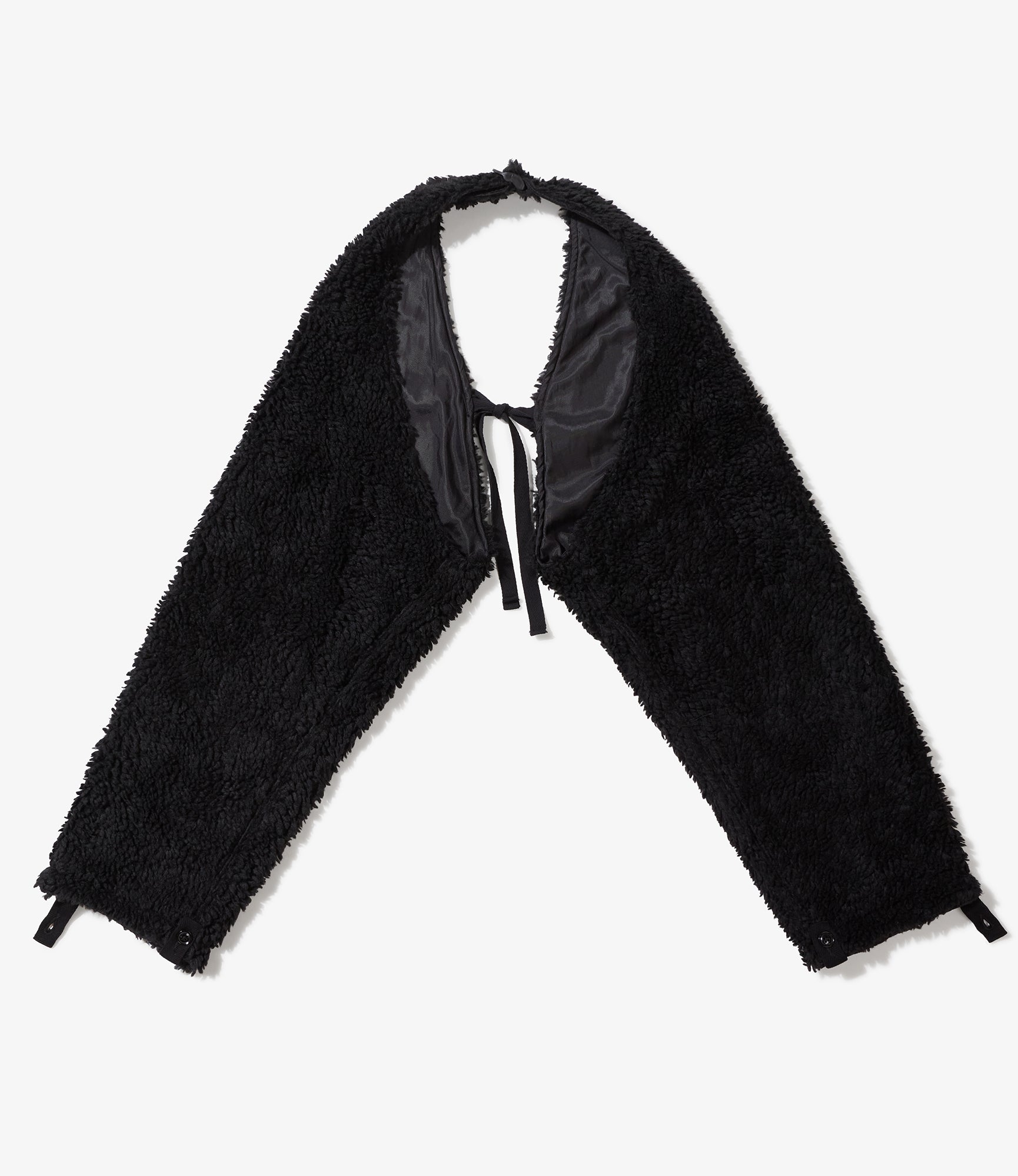 Sleeve Cape - Black Polyester Shearling