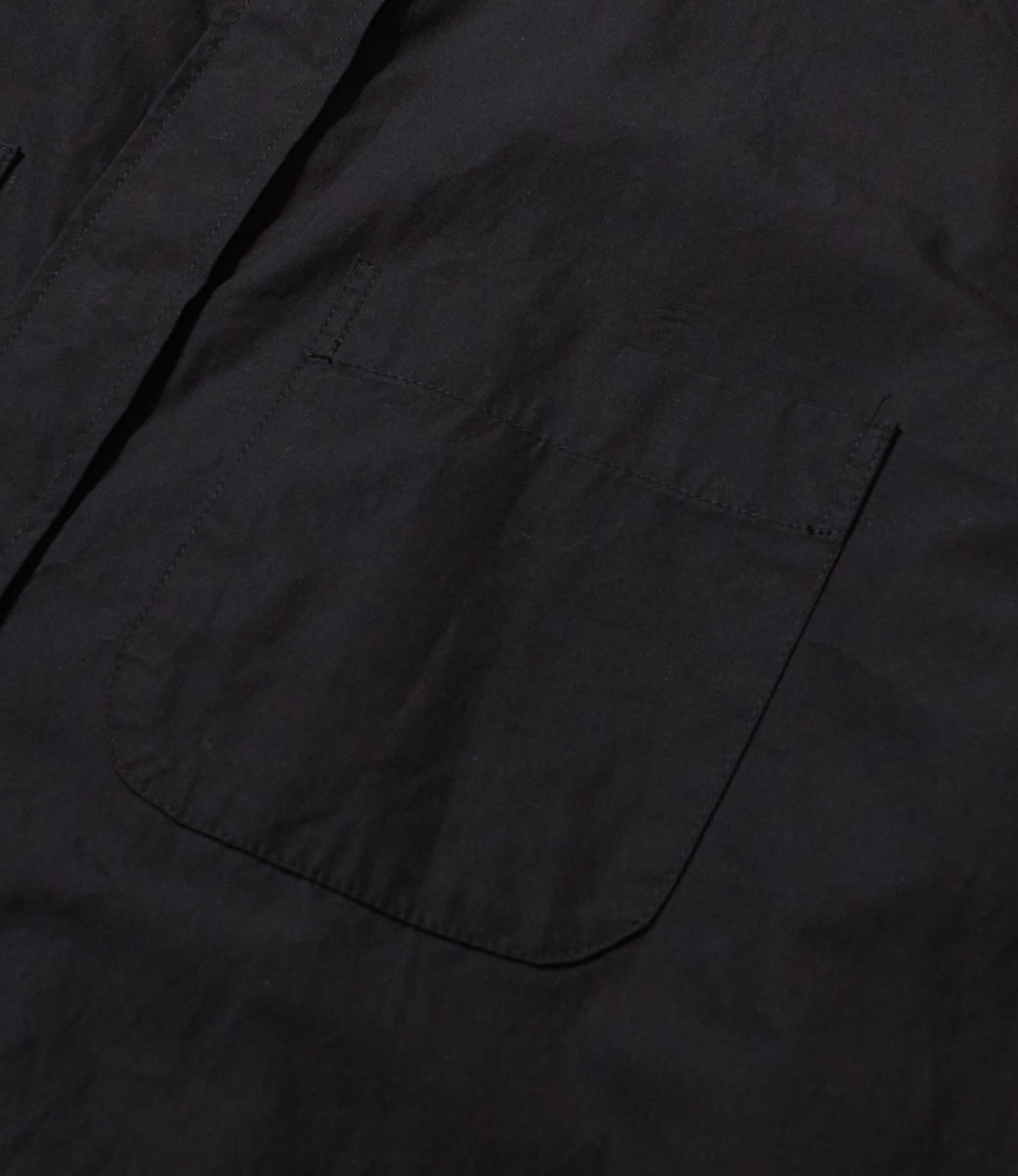 Wing Collar Shirt - Black 100's 2Ply Cotton Broadcloth