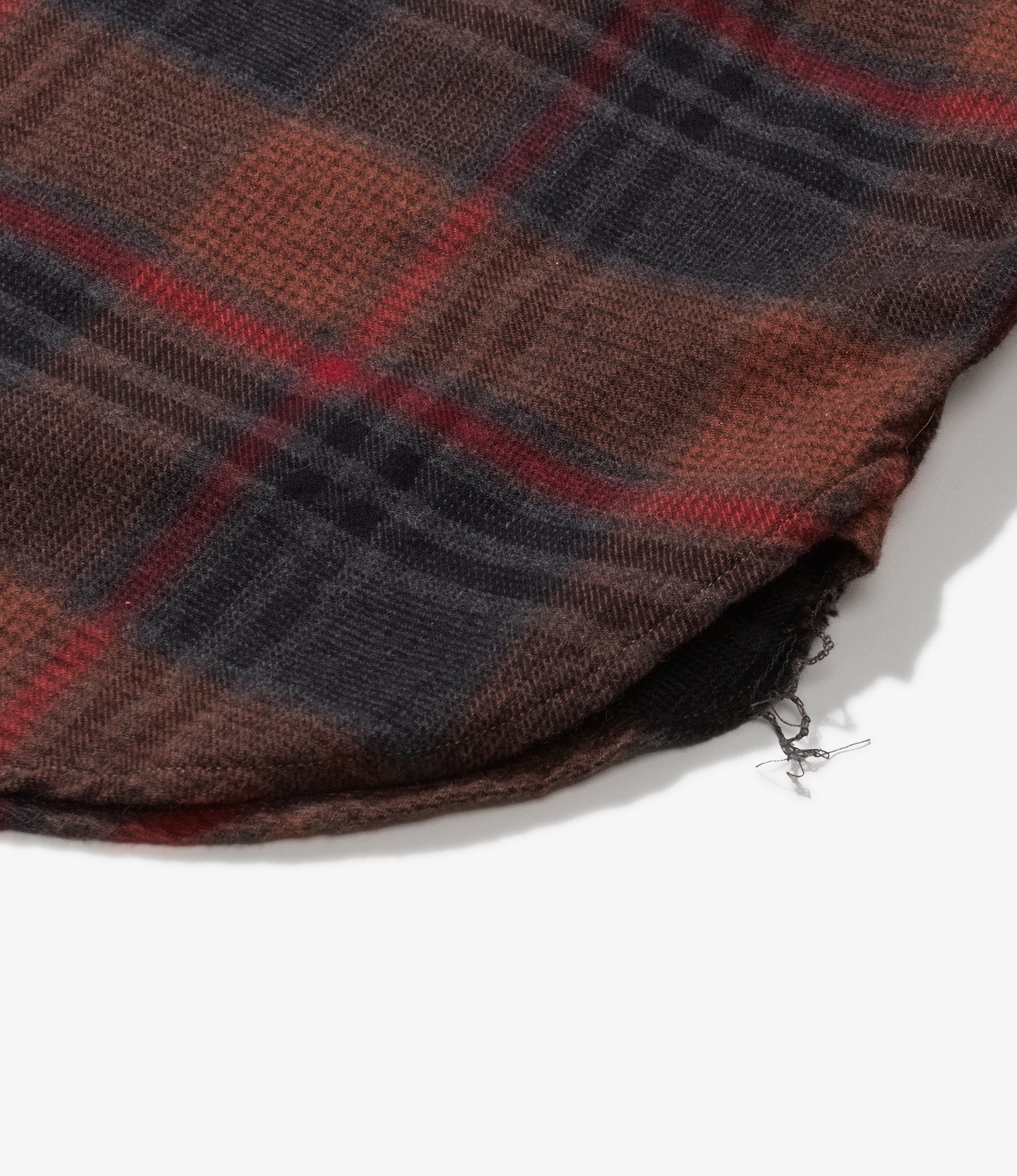 Work Shirt - Orange/Red Cotton Plaid Flannel