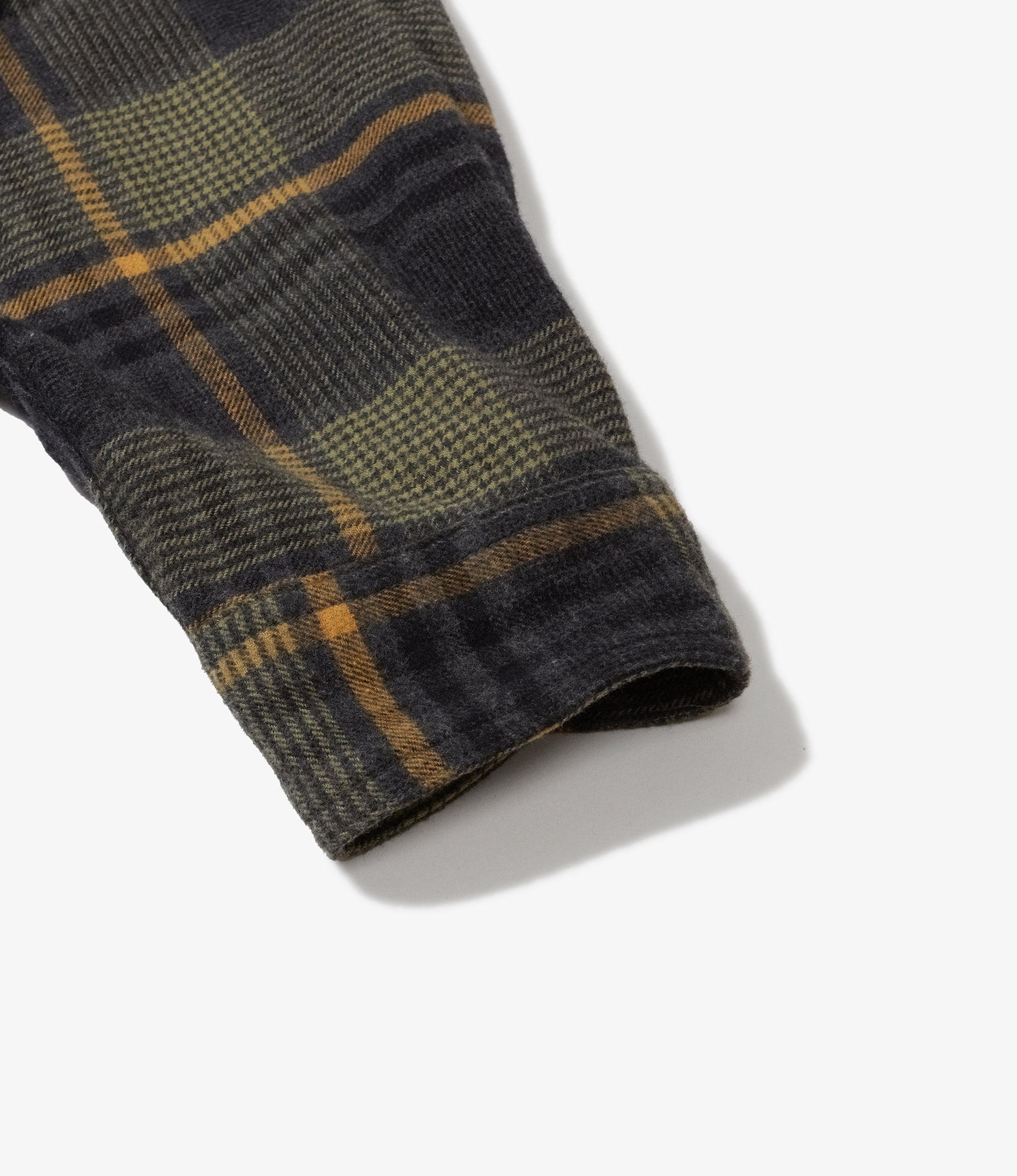 Work Shirt - Yellow/Gray Cotton Plaid Flannel