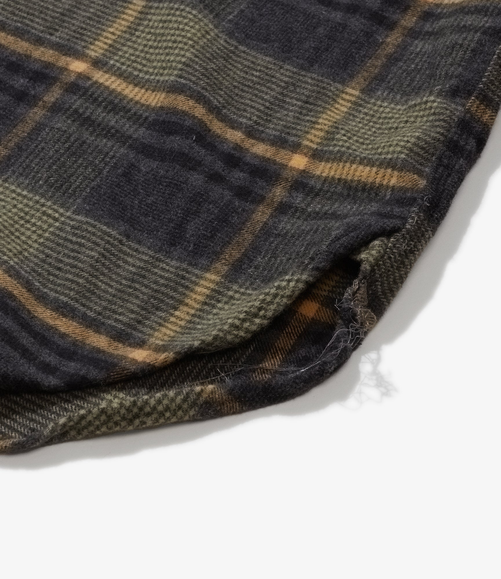 Work Shirt - Yellow/Gray Cotton Plaid Flannel