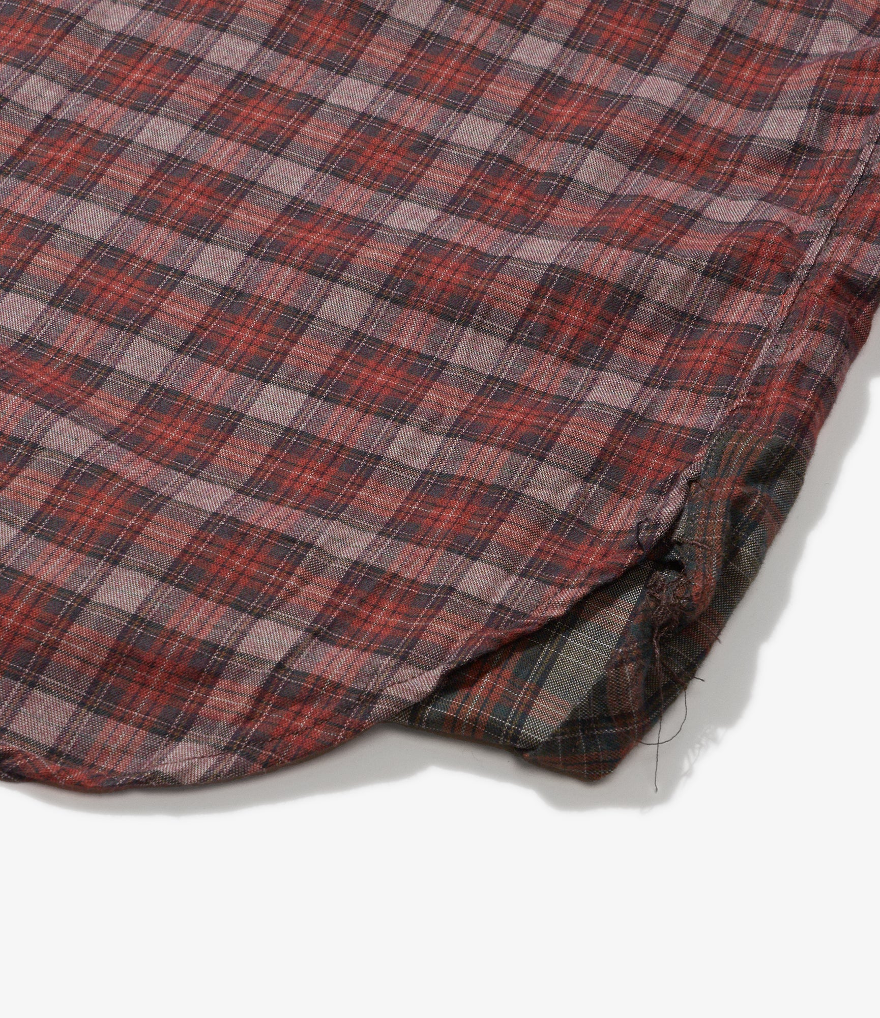 Work Shirt - Olive/Red Cotton Smoky Plaid