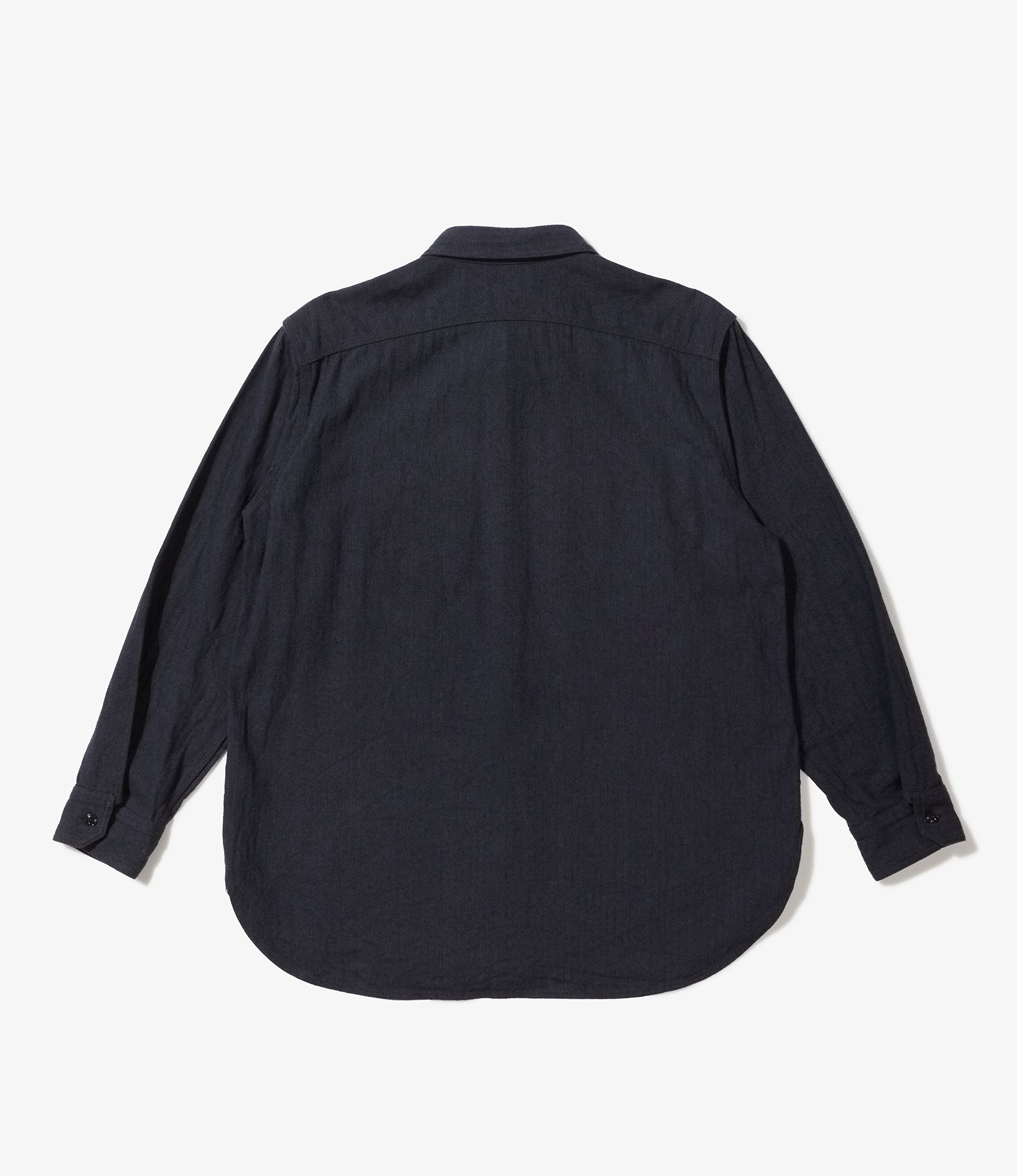 Work Shirt - Navy Cotton Herringbone Flannel