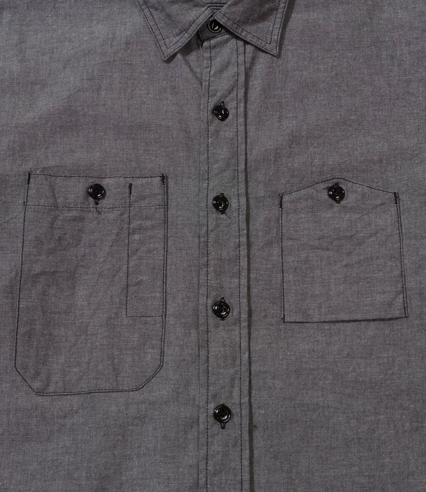 Work Shirt - Grey Cotton Chambray