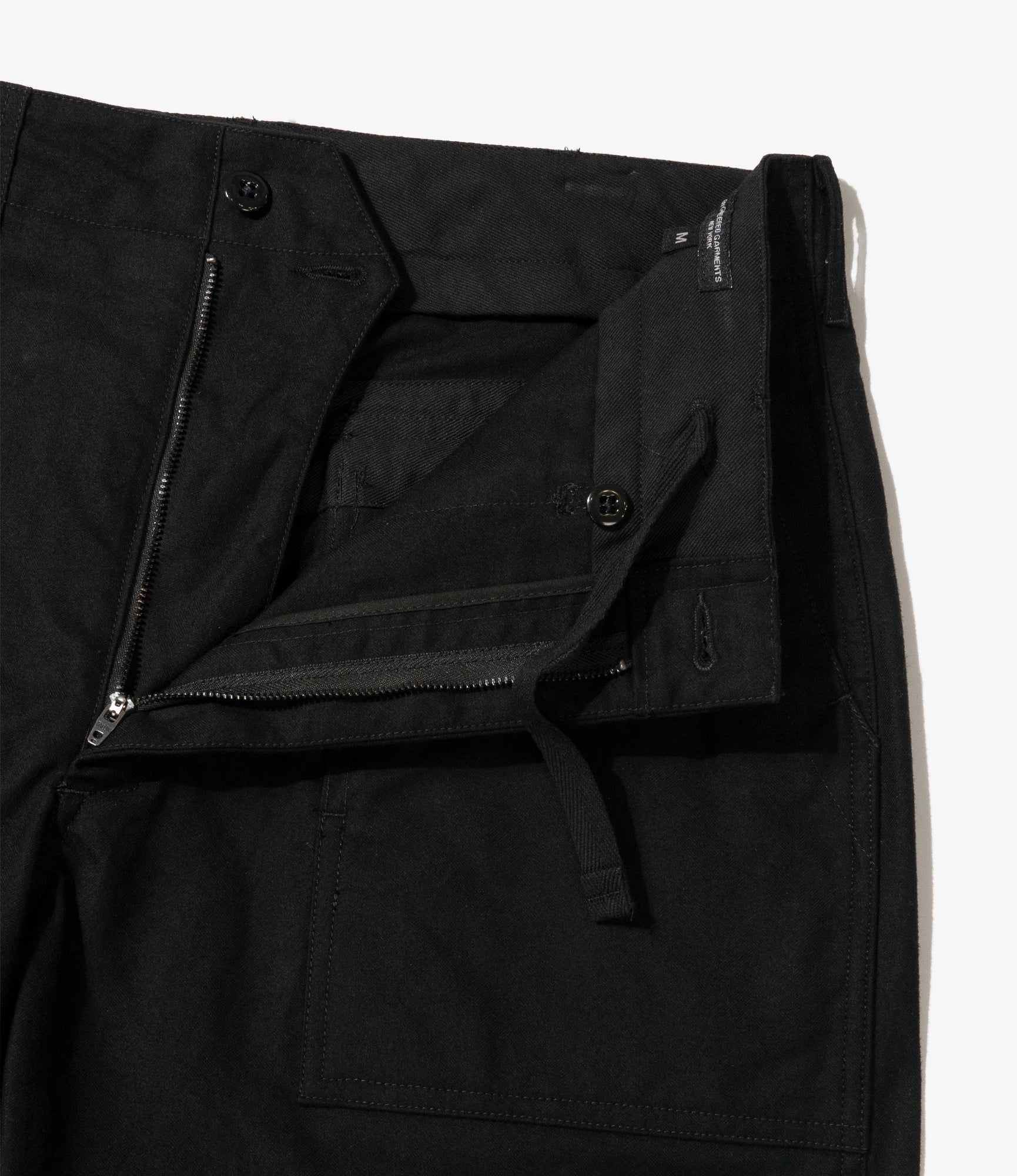 Fatigue Pant - Black Cotton Brushed Herringbone