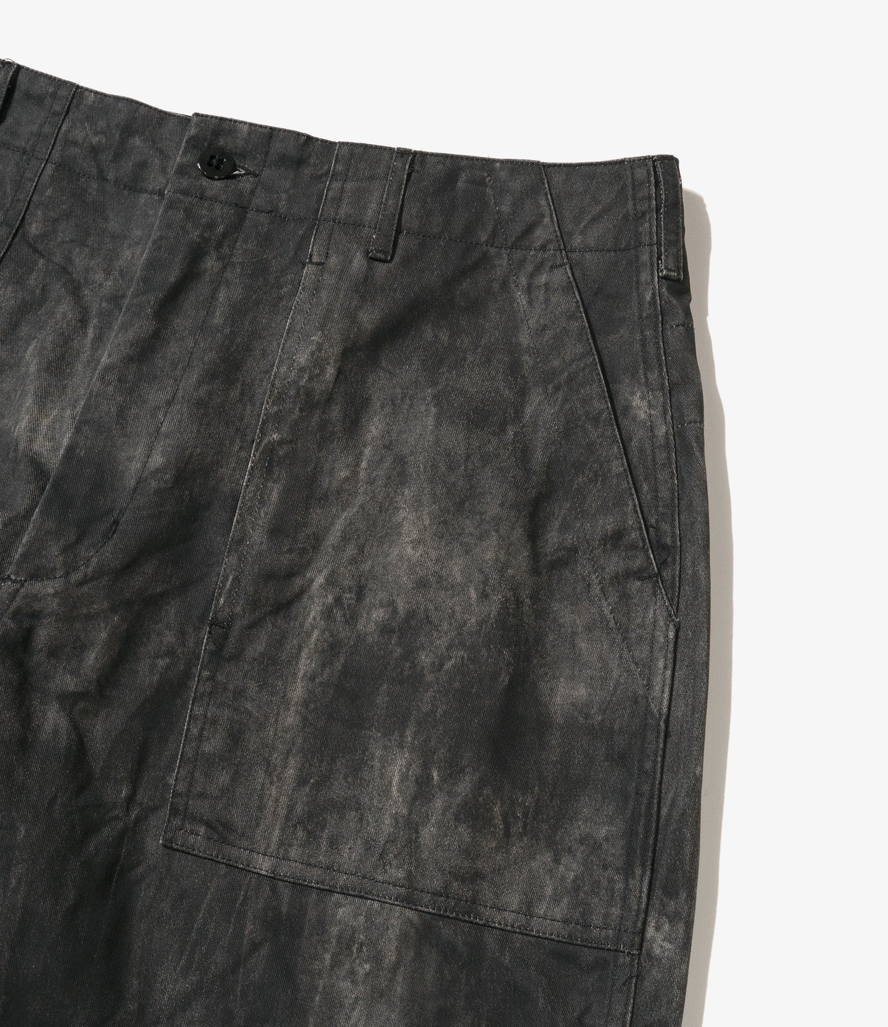 Fatigue Pant - Black Cotton Distressed Print