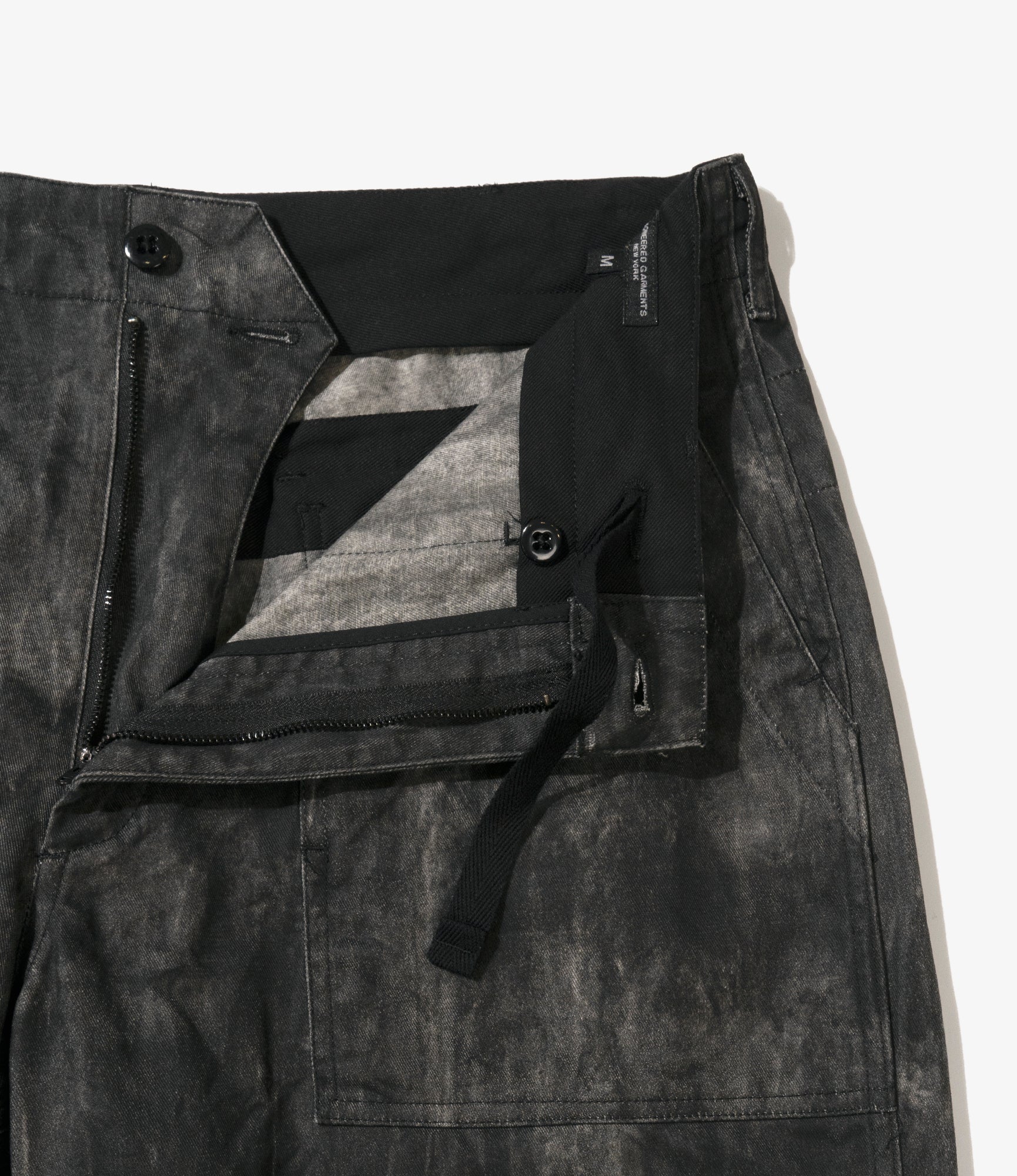 Fatigue Pant - Black Cotton Distressed Print