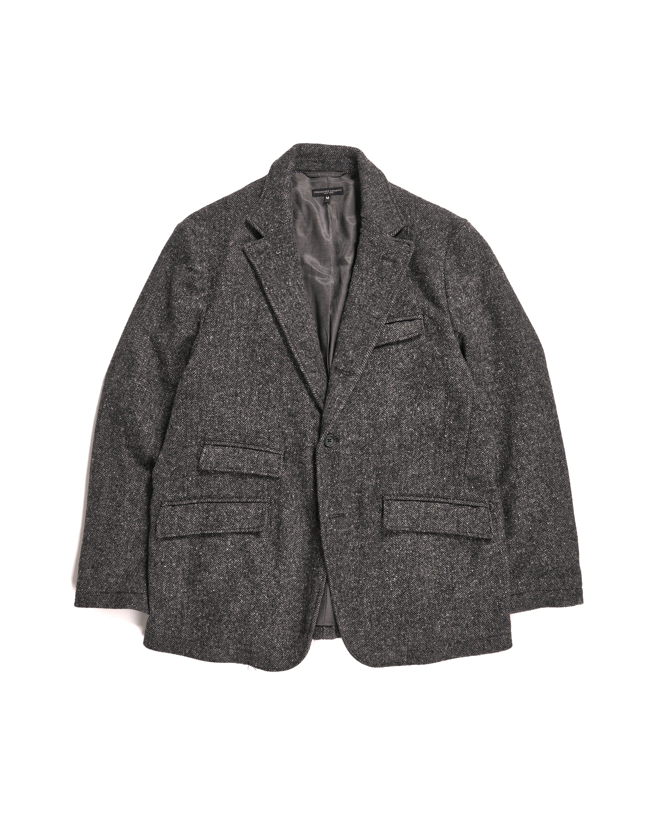 Andover Jacket - Grey Poly Wool Herringbone