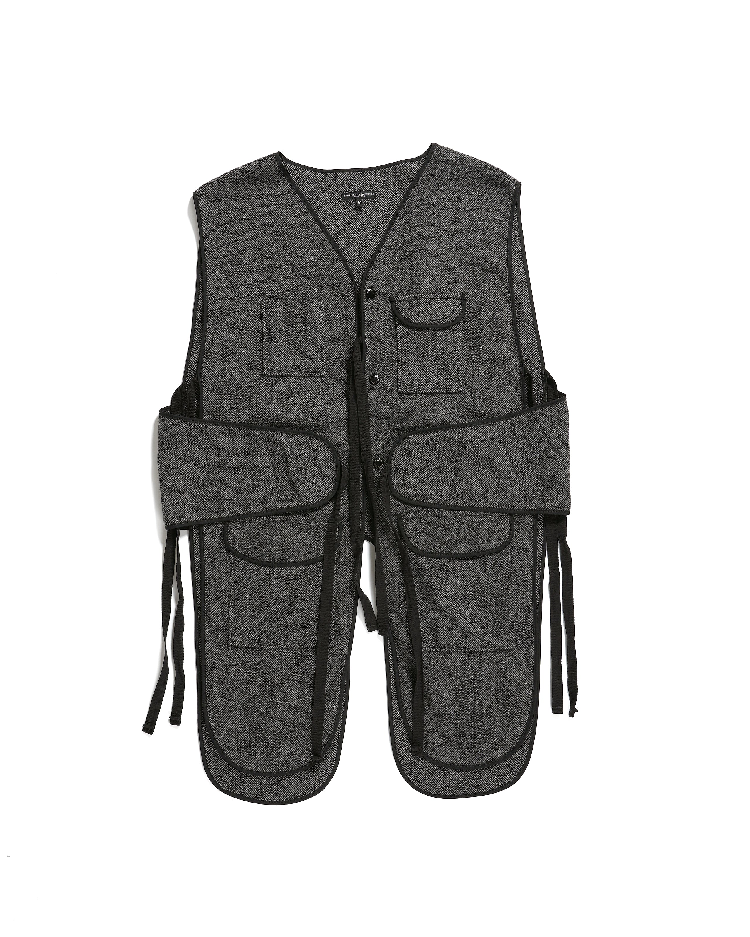 Liner Vest - Grey Poly Wool Herringbone