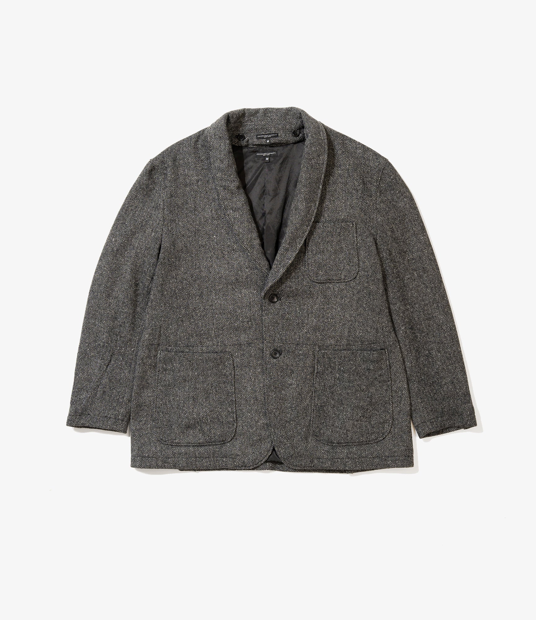 Trans Jacket - Grey Poly Wool Herringbone